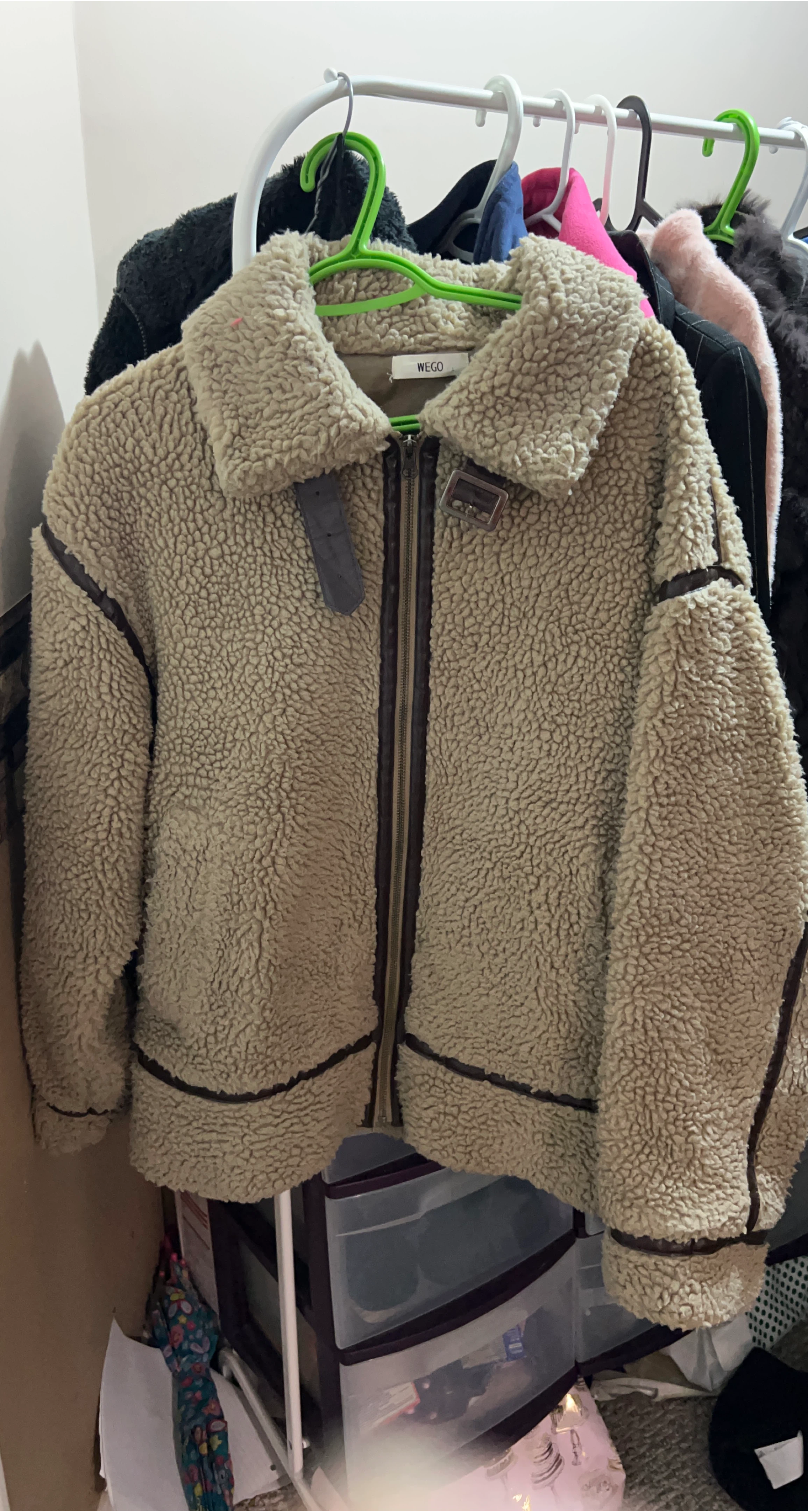 WEGO Beige Sherpa Jacket thumbnail