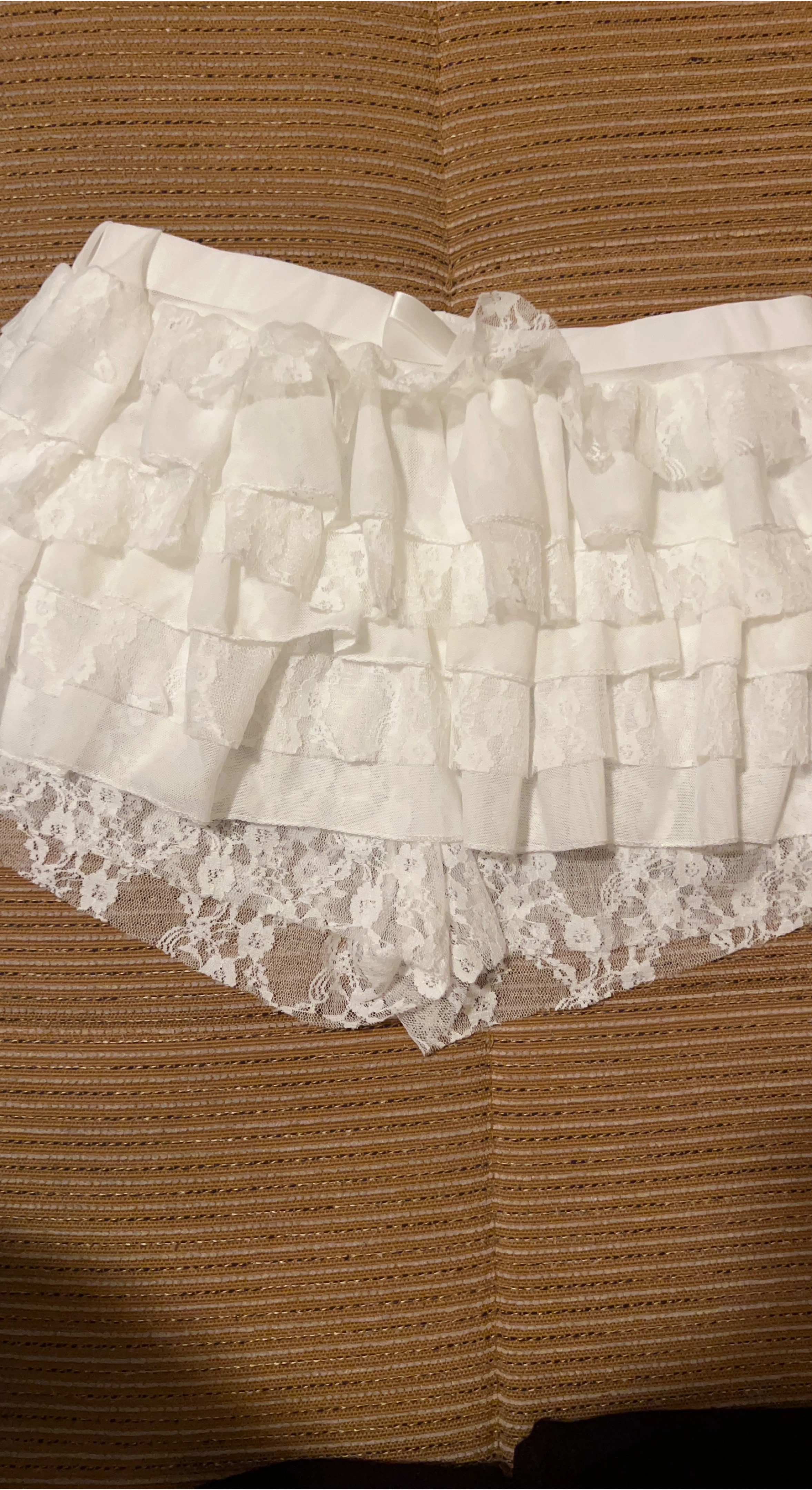 White Ruffle Lace Shorts thumbnail