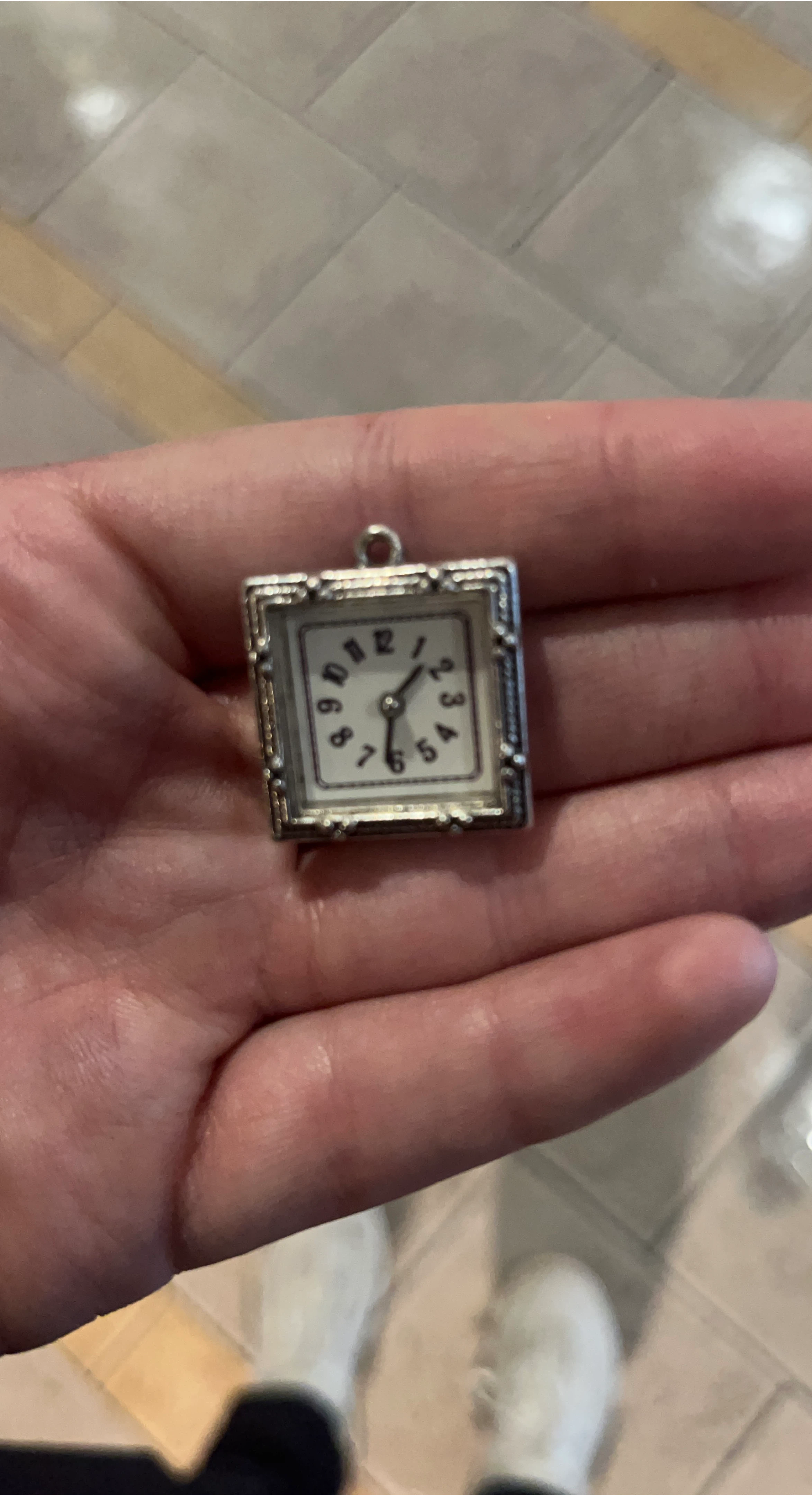 Vintage Clock Charm Pendant thumbnail