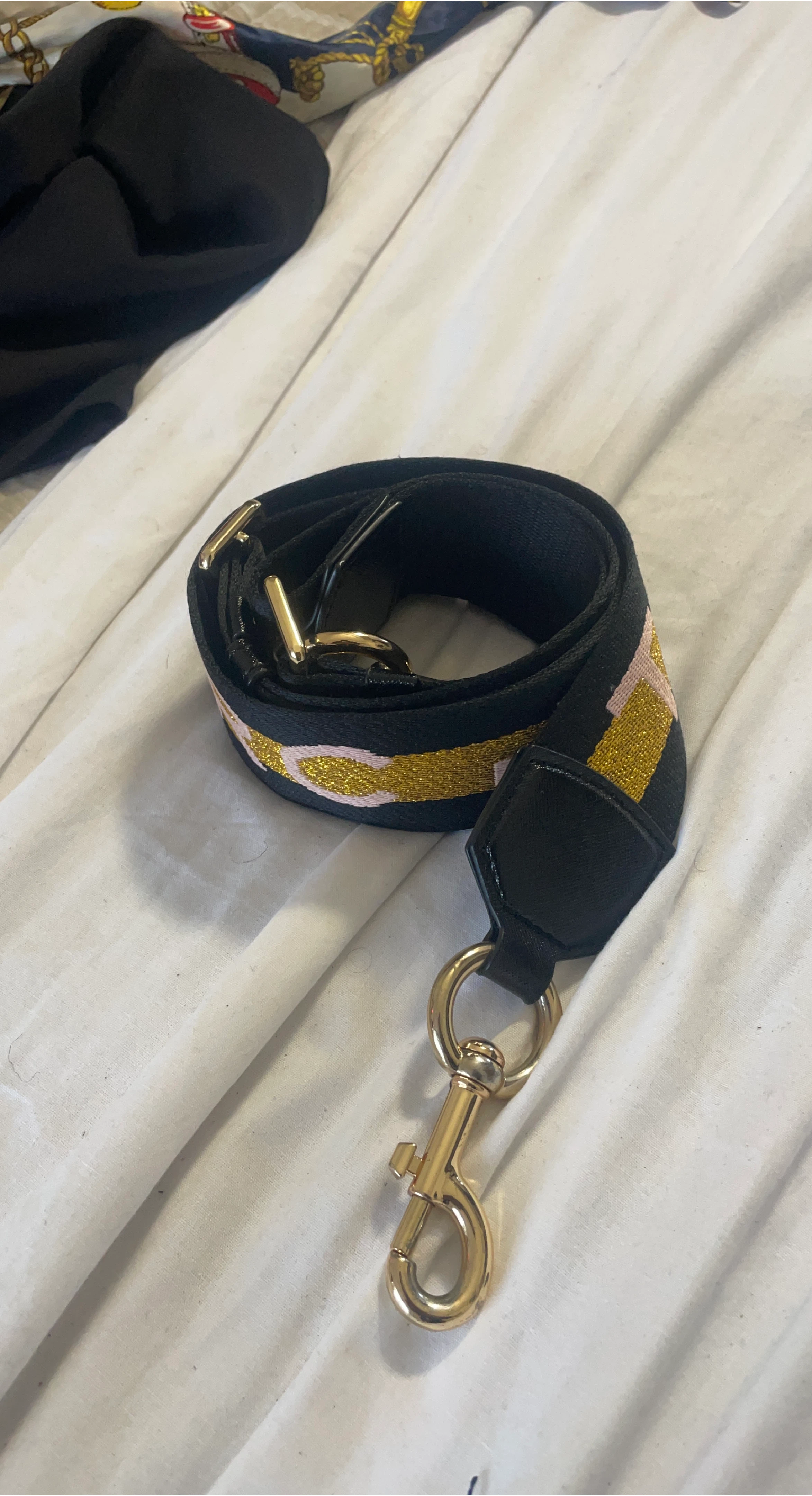 Black & Gold Purse/Camera Strap
