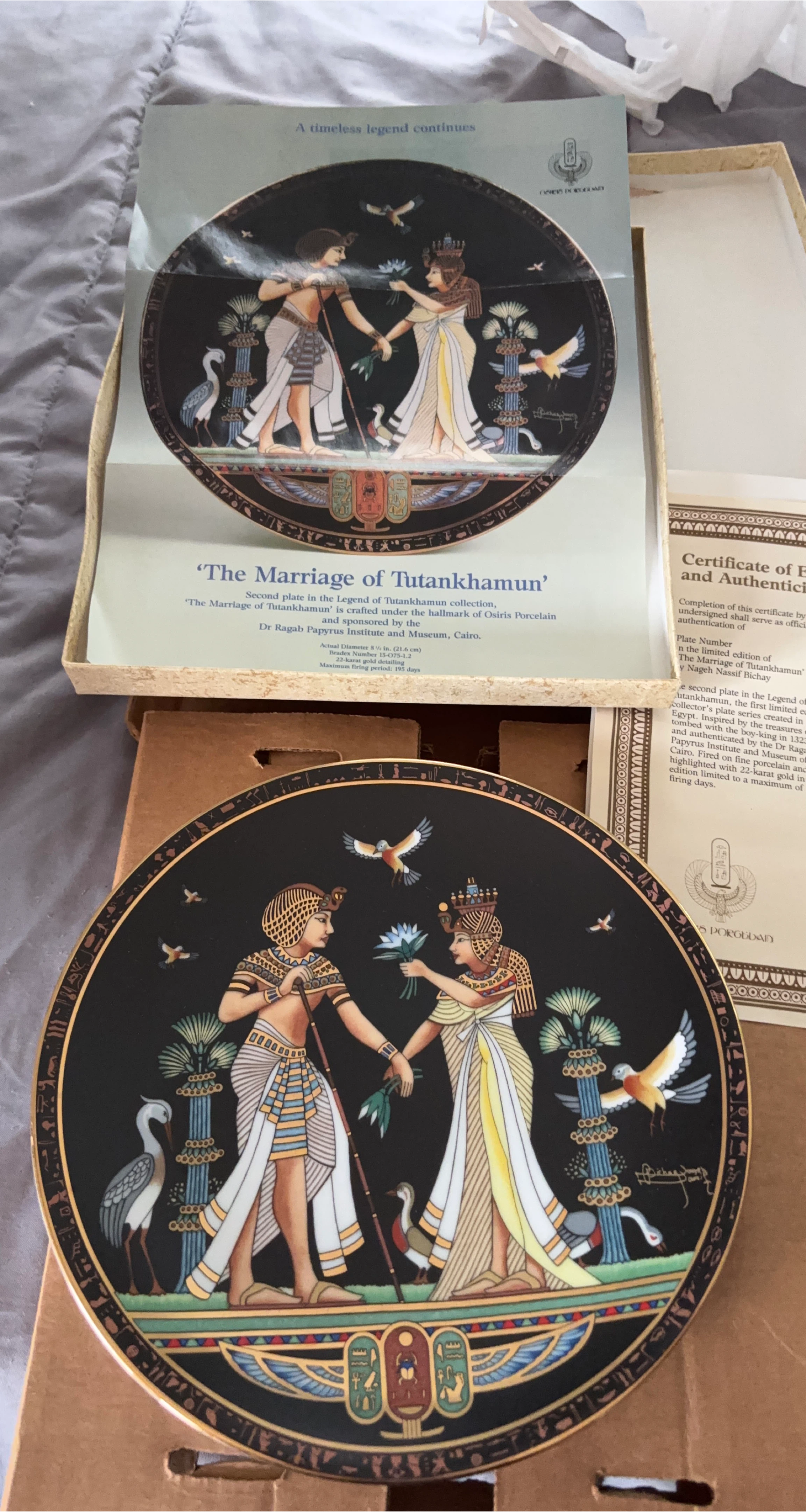 Osiris Porcelain 'Marriage of Tutankhamun' Plate