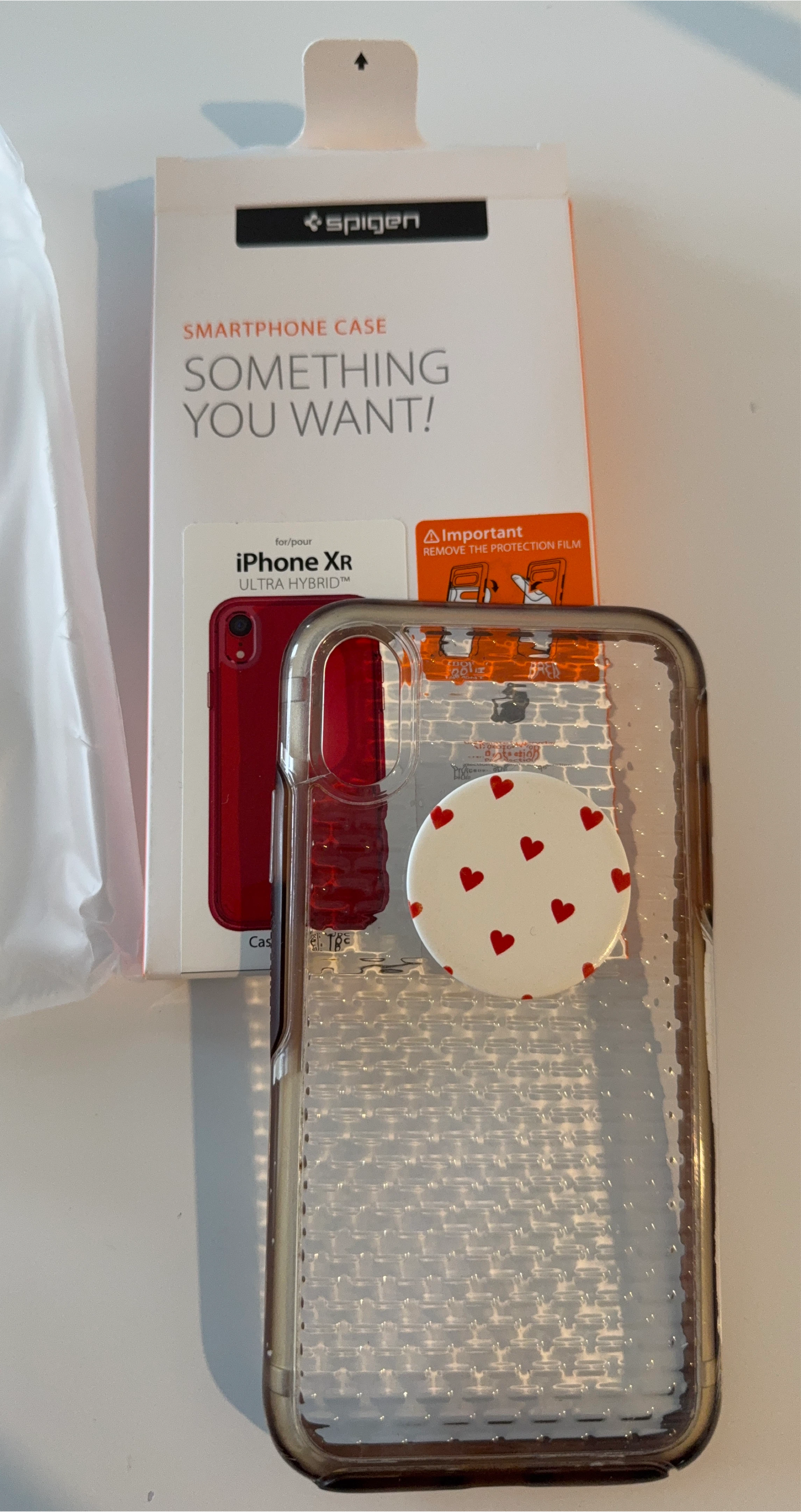 Spigen Ultra Hybrid iPhone XR Case + Pop Socket