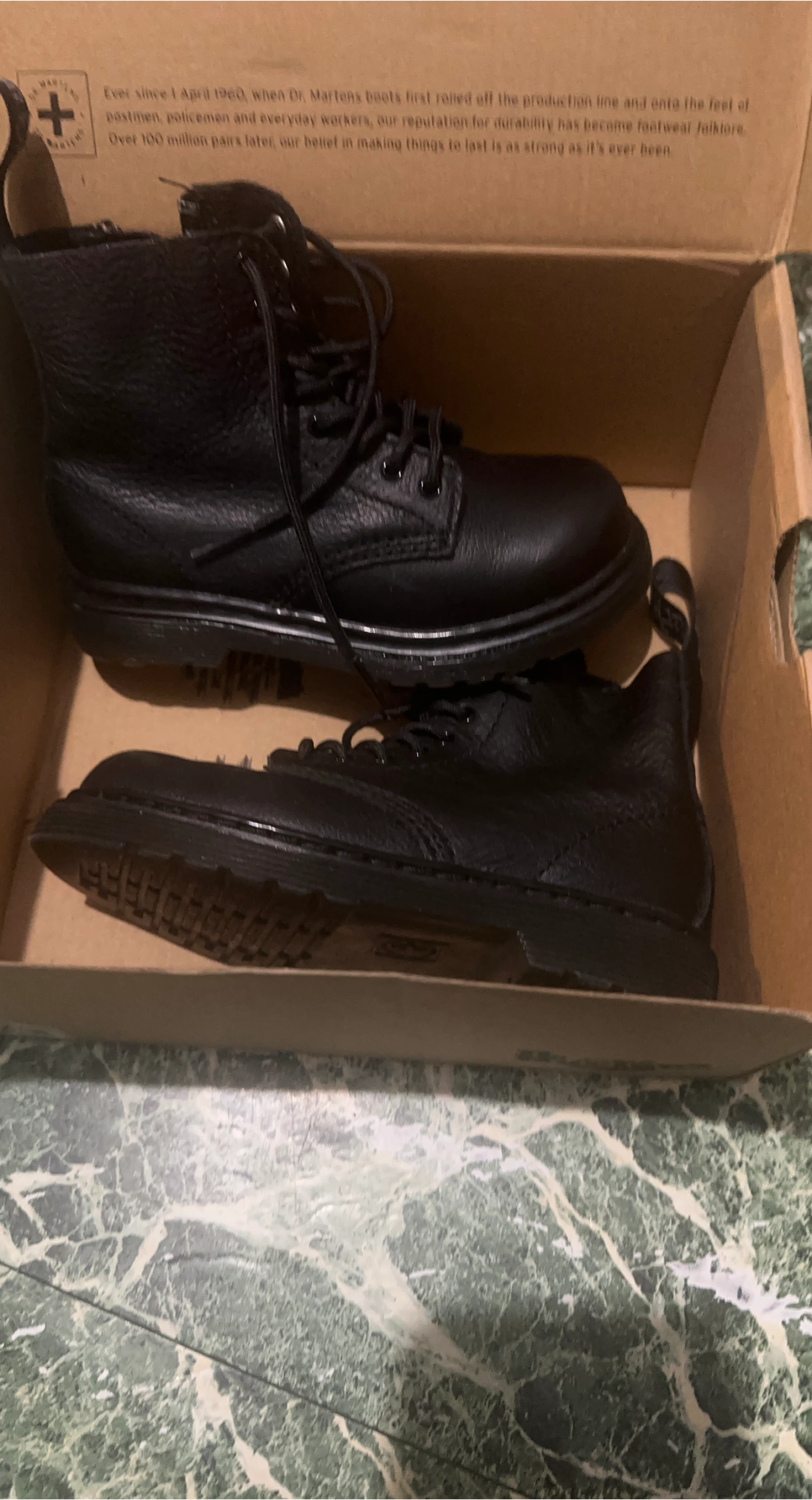 Dr. Martens Black Leather Boots, Size 9