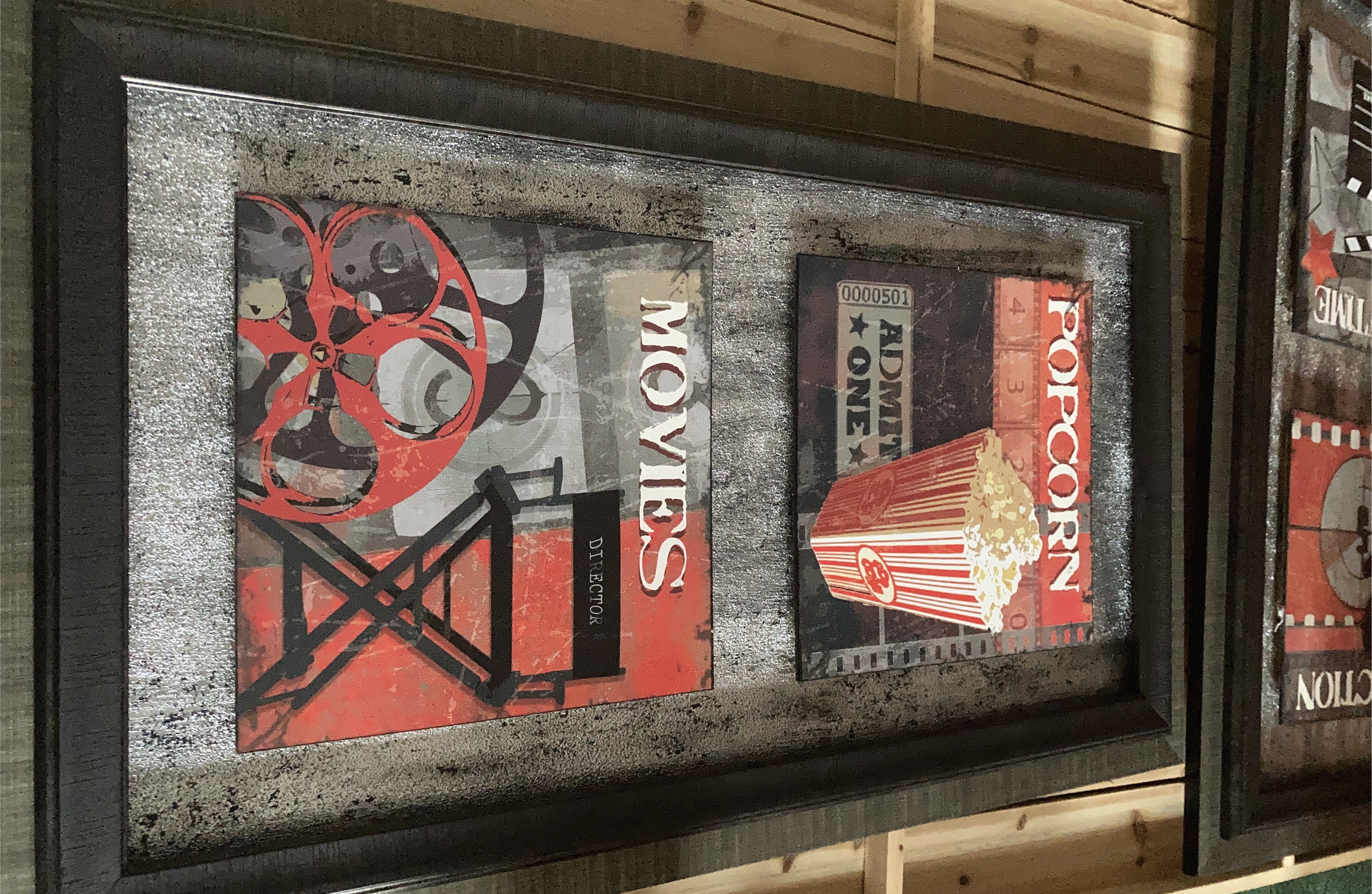 Framed Movie & Popcorn Wall Art