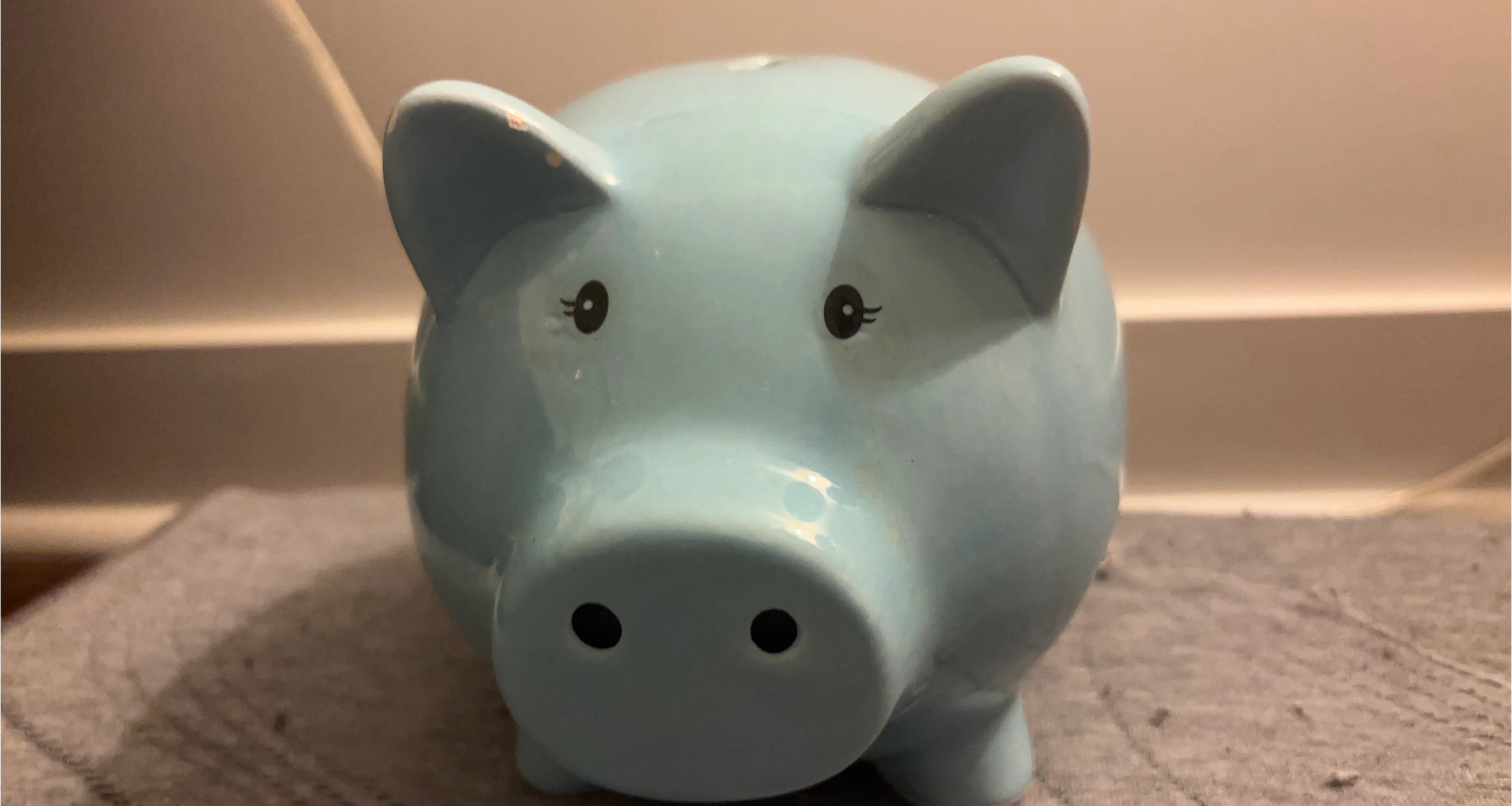 Cute Piggy Bank - Light Blue thumbnail