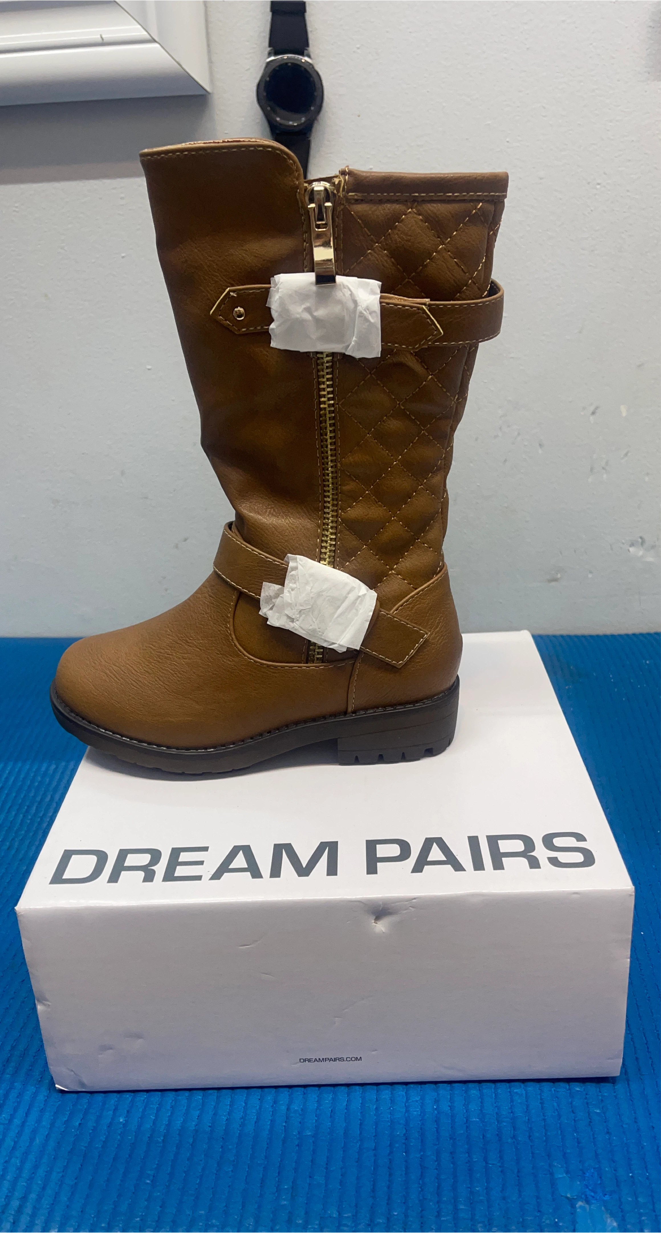 Dream Pairs Brown Quilted Knee High Boots - New thumbnail