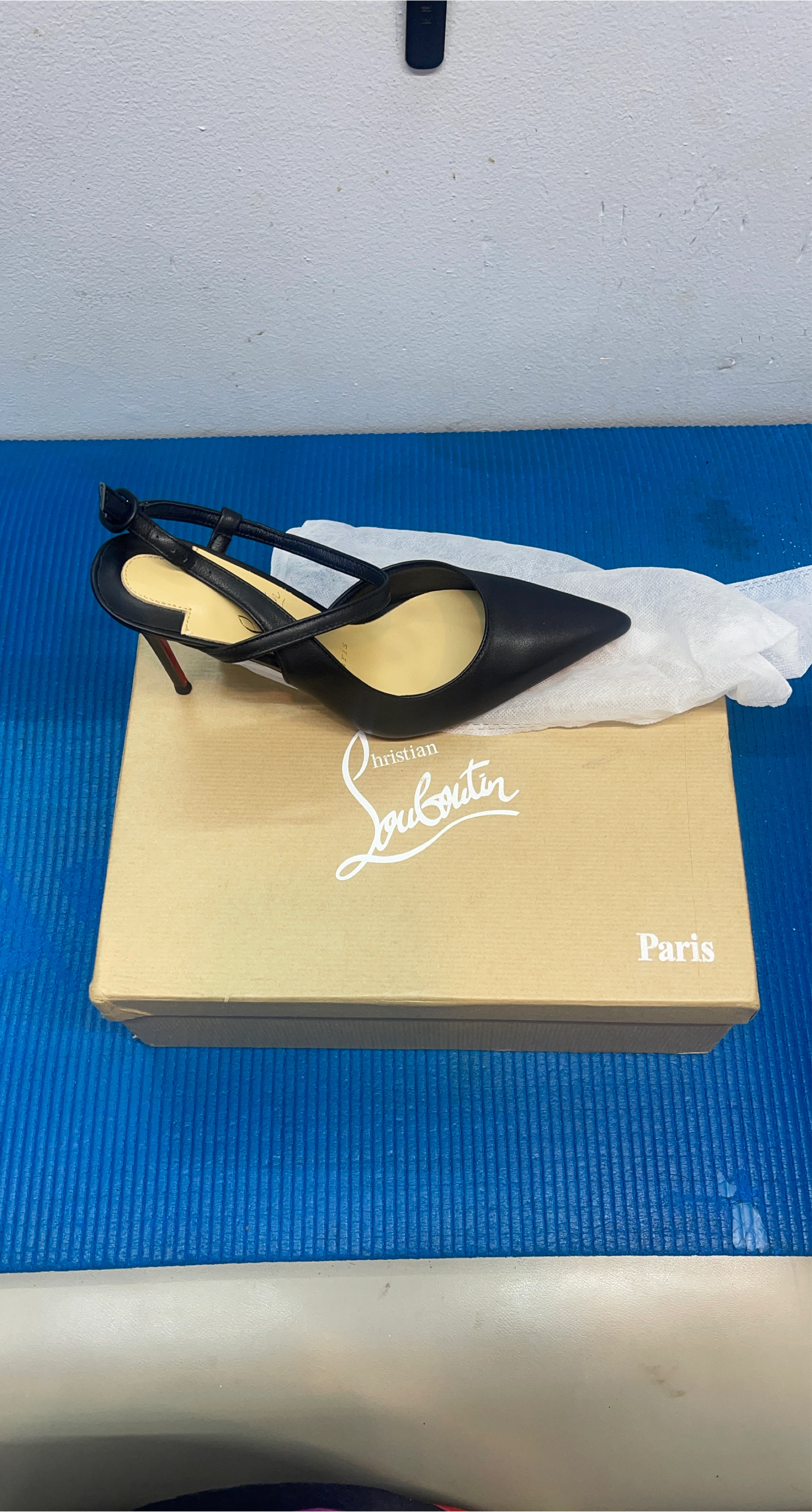 Christian Louboutin Black Slingback Heels thumbnail