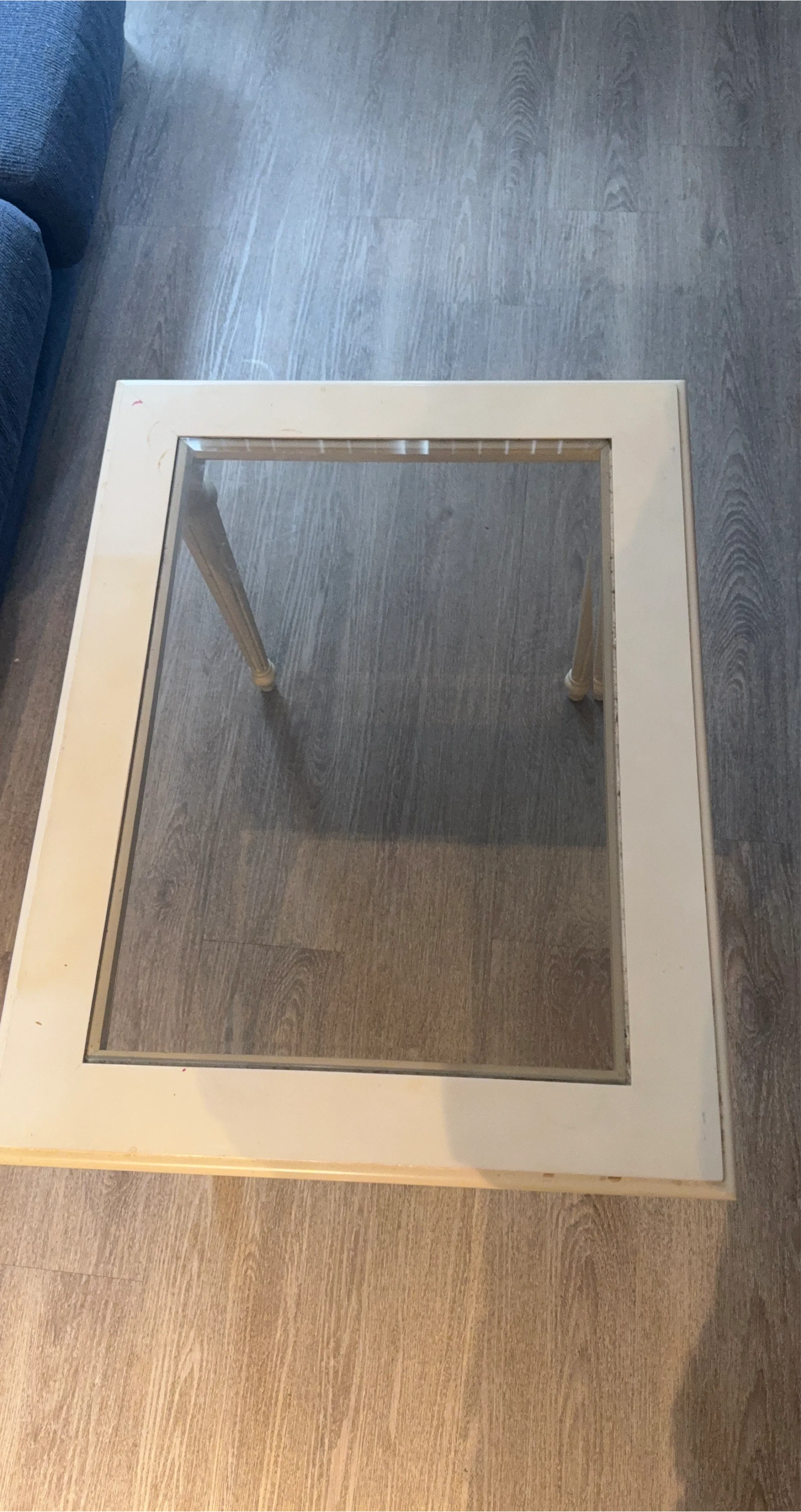 White Glass Top Coffee Table