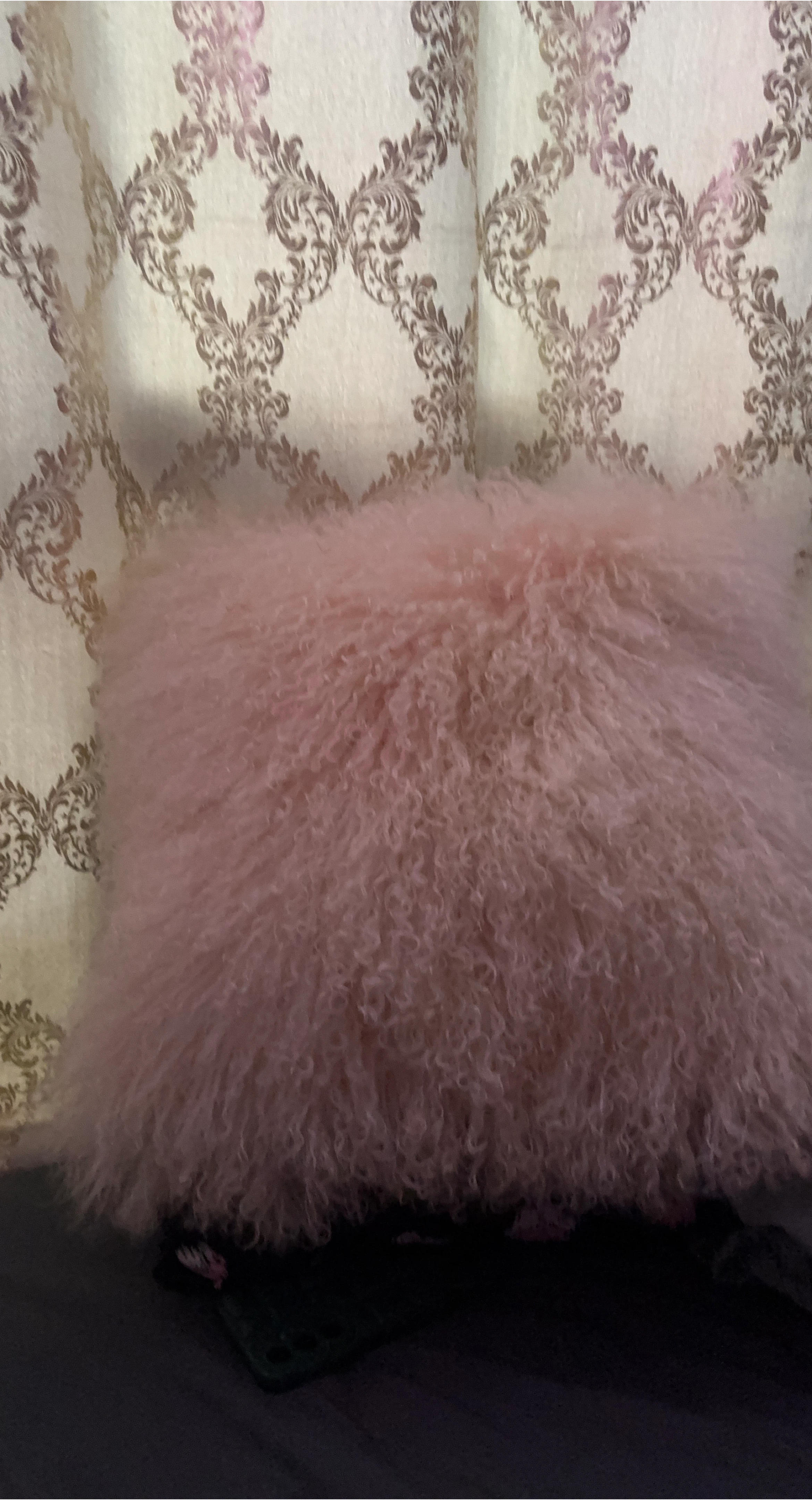 Fluffy Pink Throw Pillow