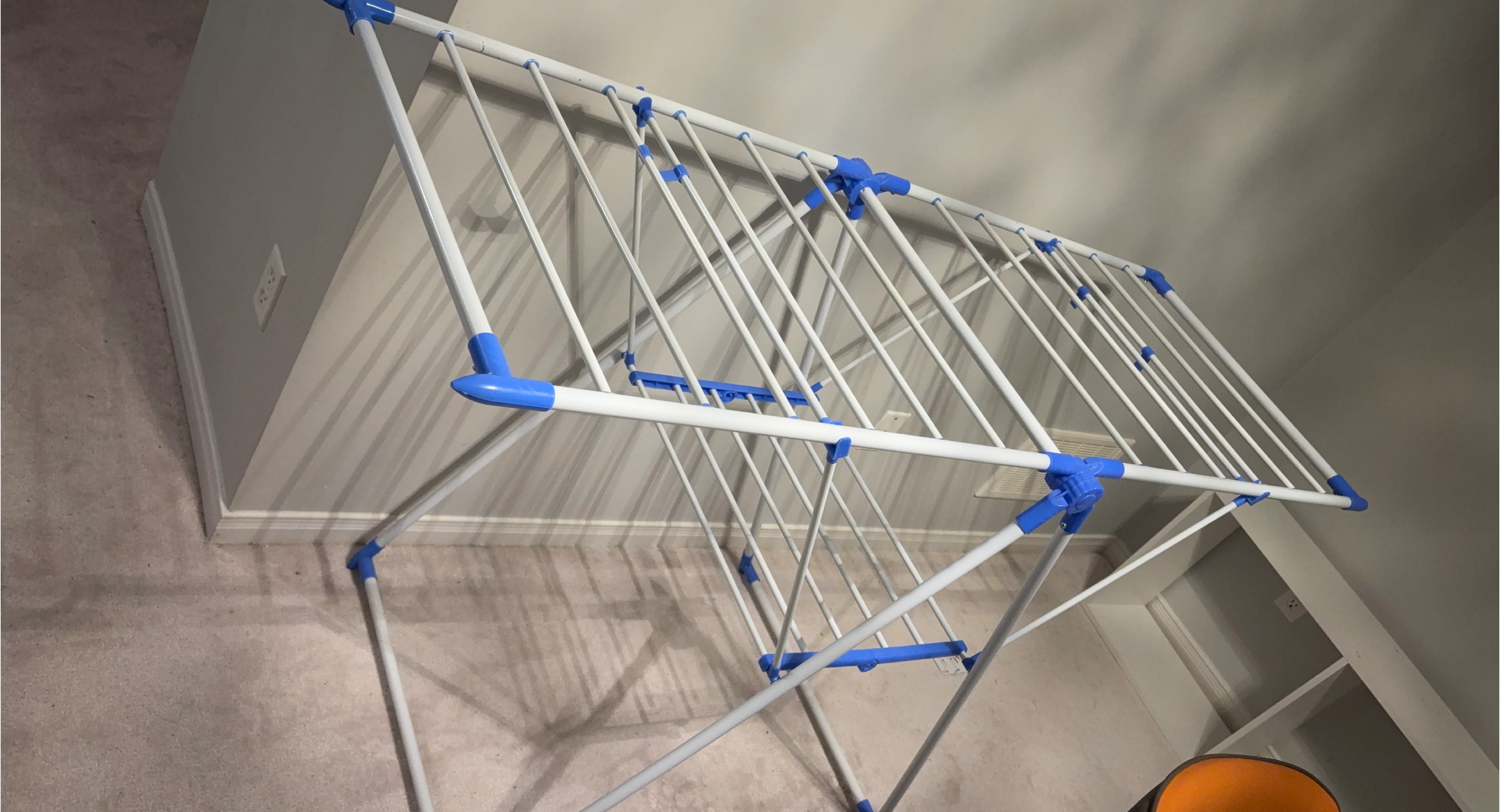 Clothes Drying Rack - White & Blue thumbnail