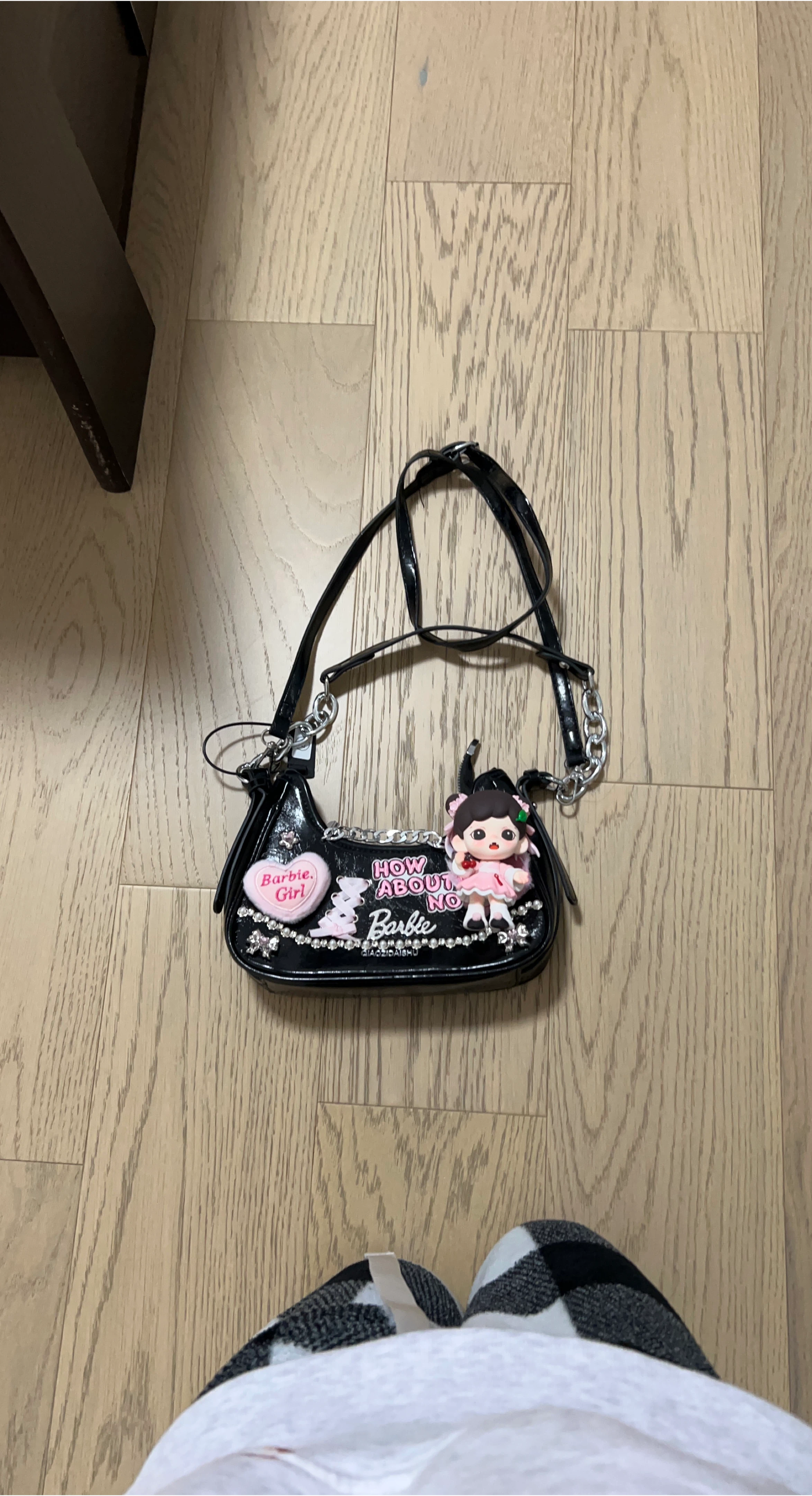 Barbie Girl Black Shoulder Bag