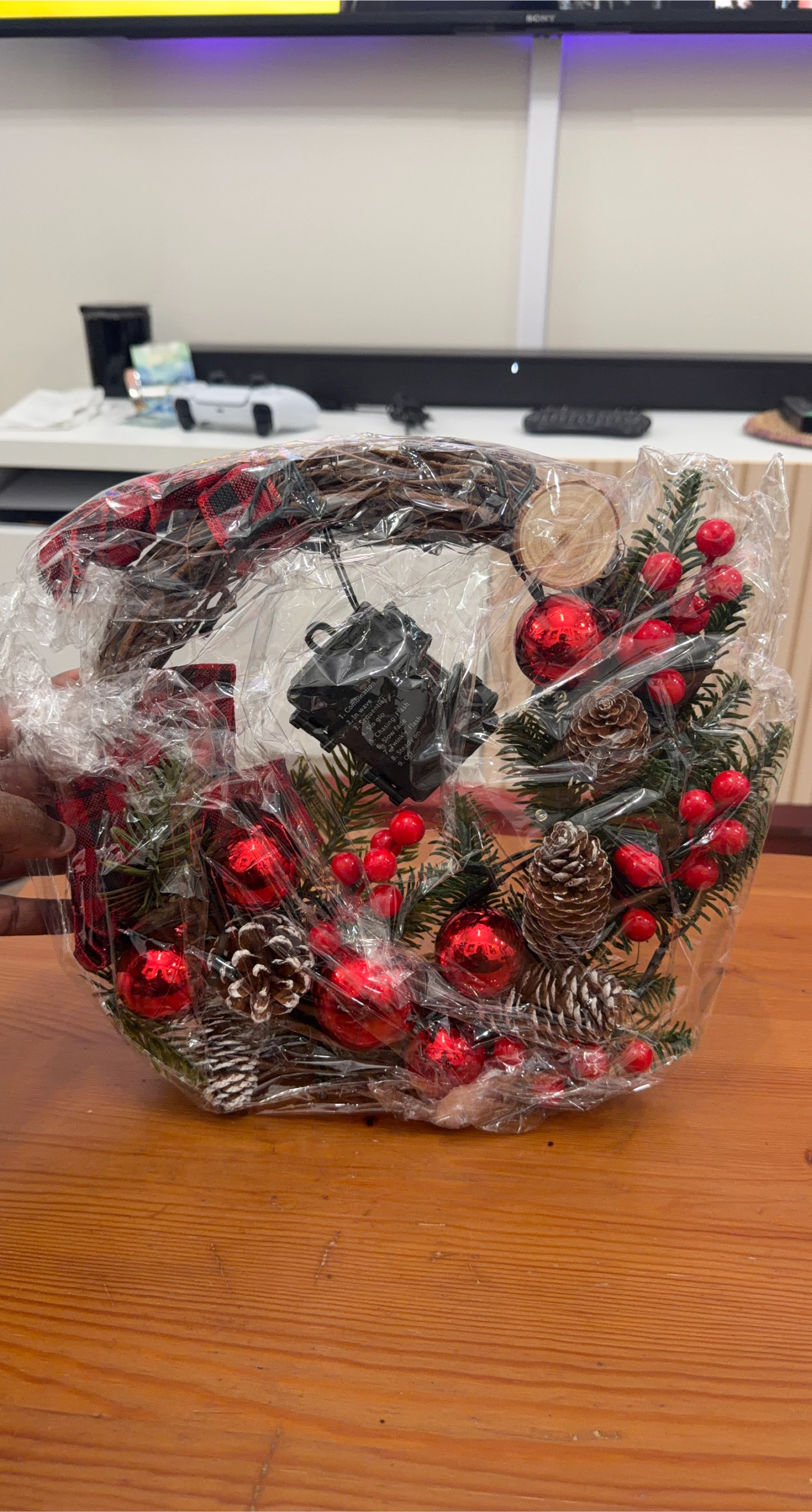 Christmas Wreath with lights - New in Box