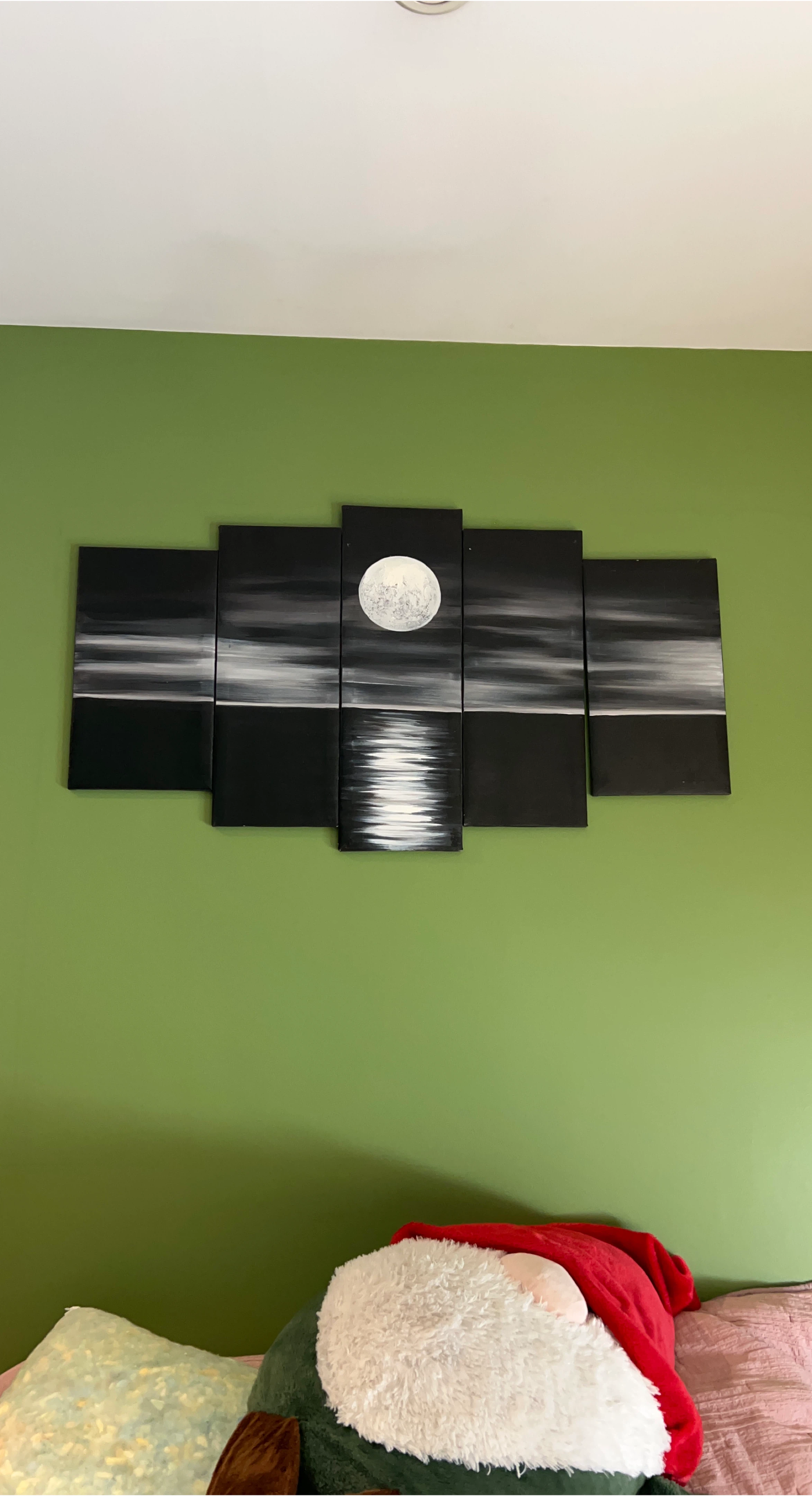 5 Panel Moon Canvas Wall Art thumbnail