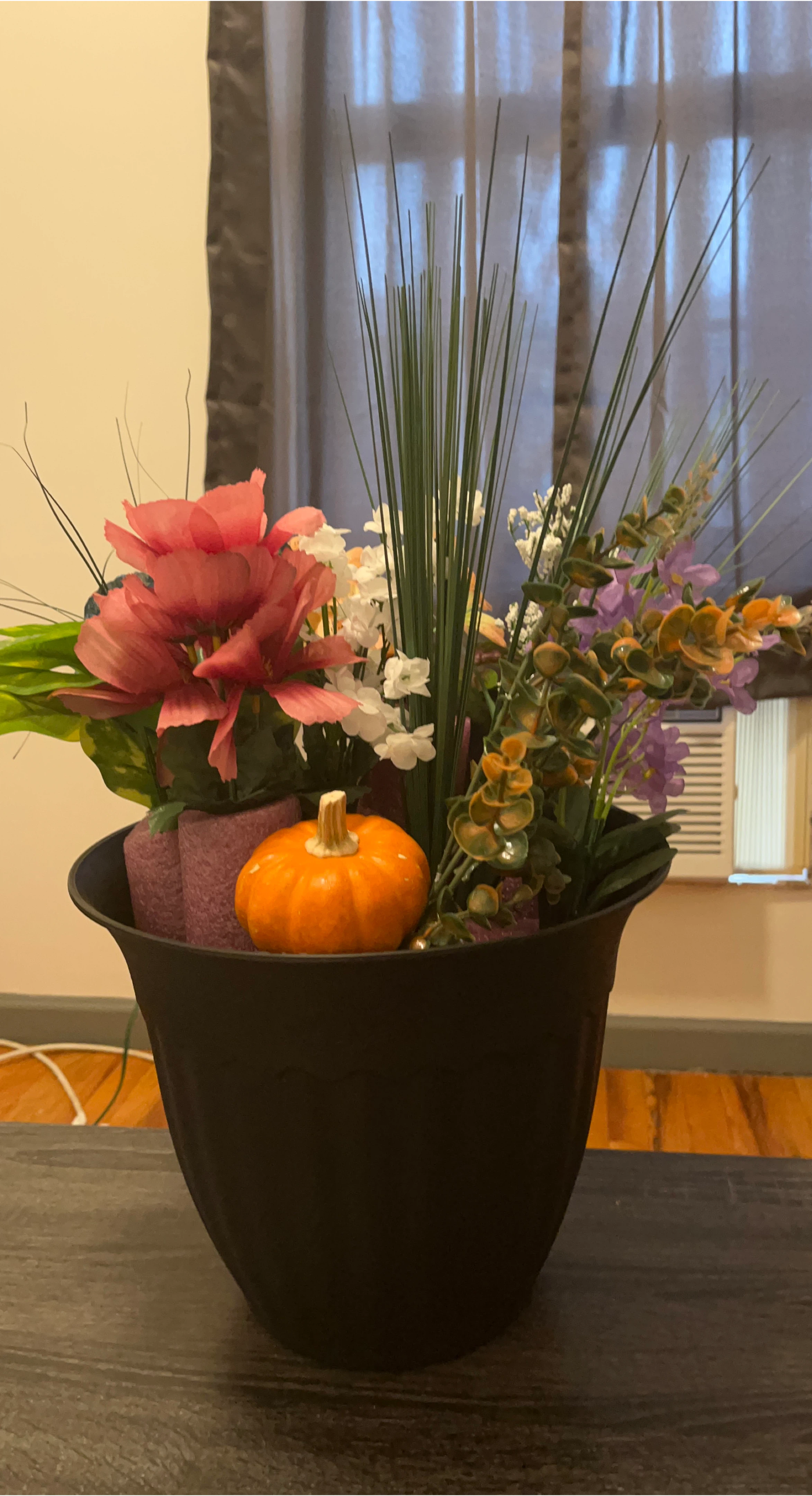 Fall Floral Arrangement with Pumpkin