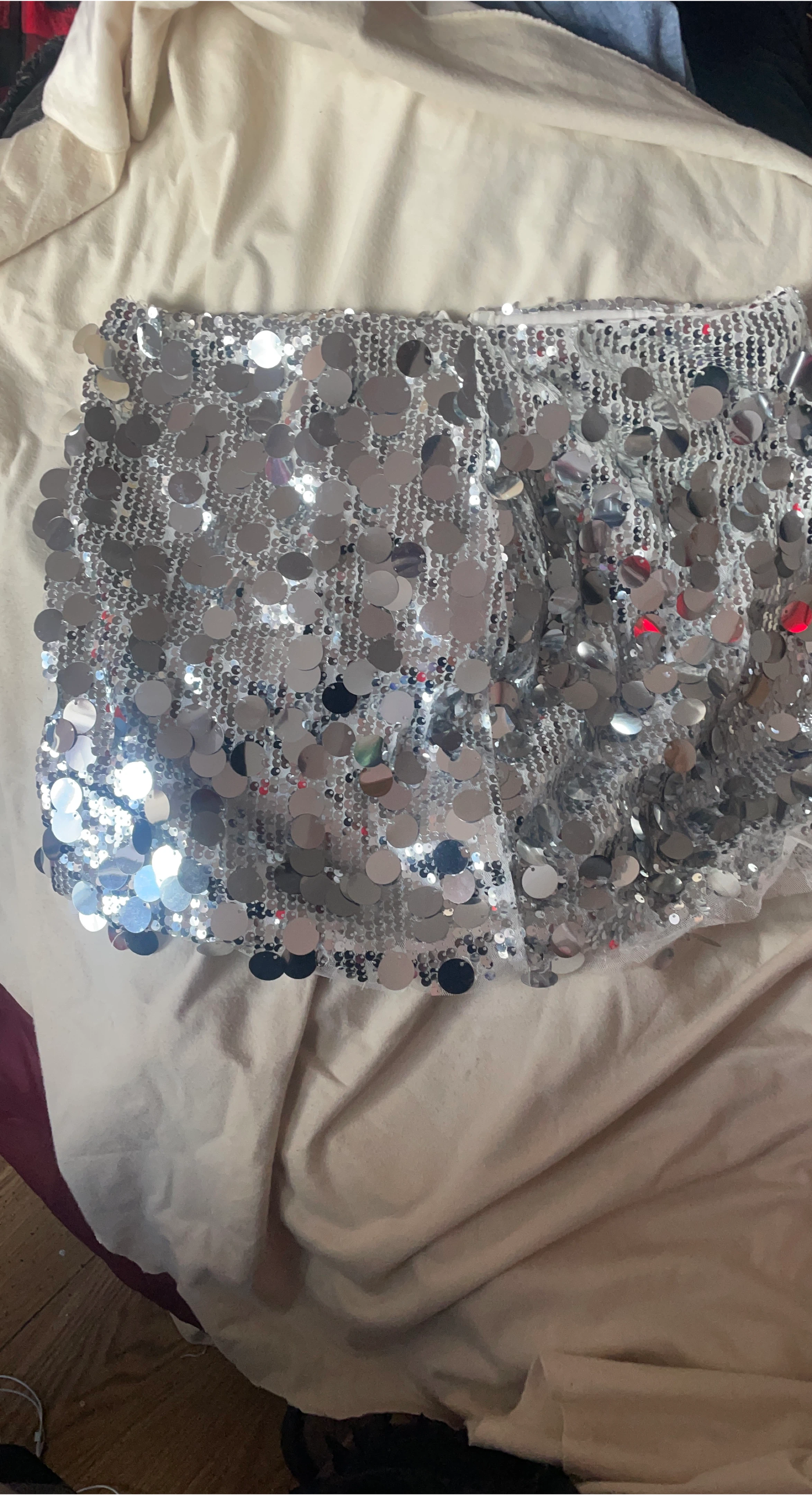 Silver Sequin Shorts