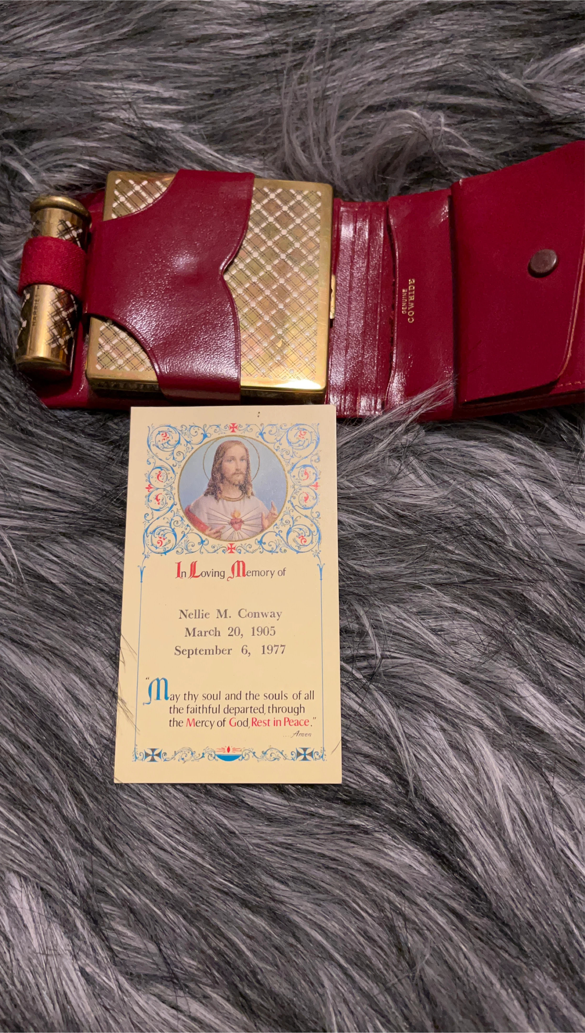 Vintage Cowhide Lipstick Holder