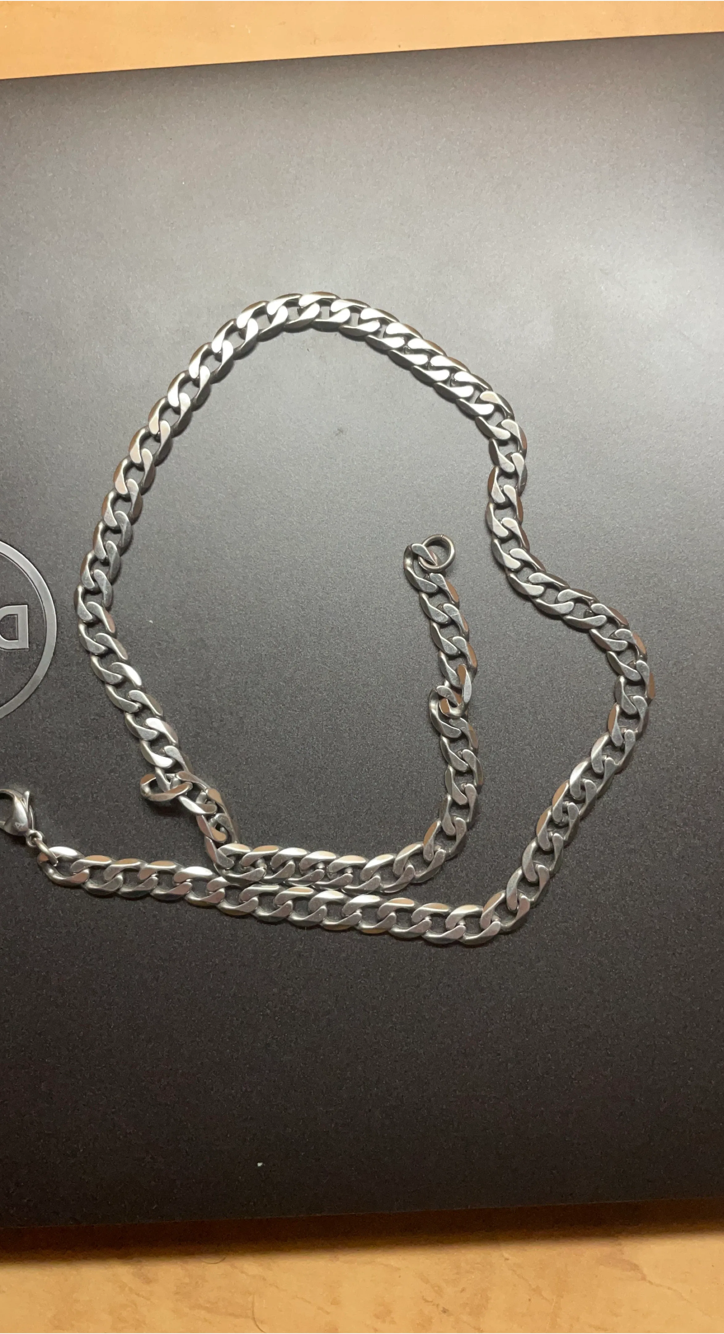 Silver Curb Chain Necklace
