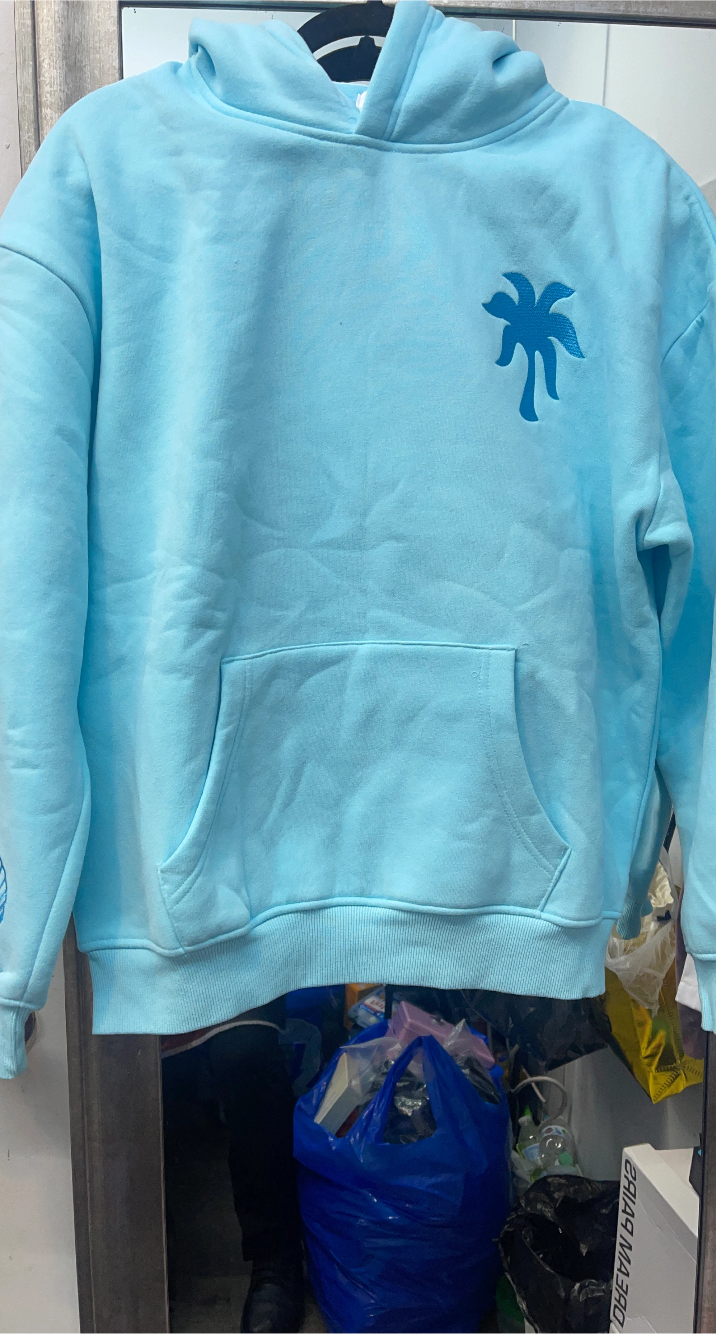 Light Blue Hoodie with Palm Tree Logo thumbnail