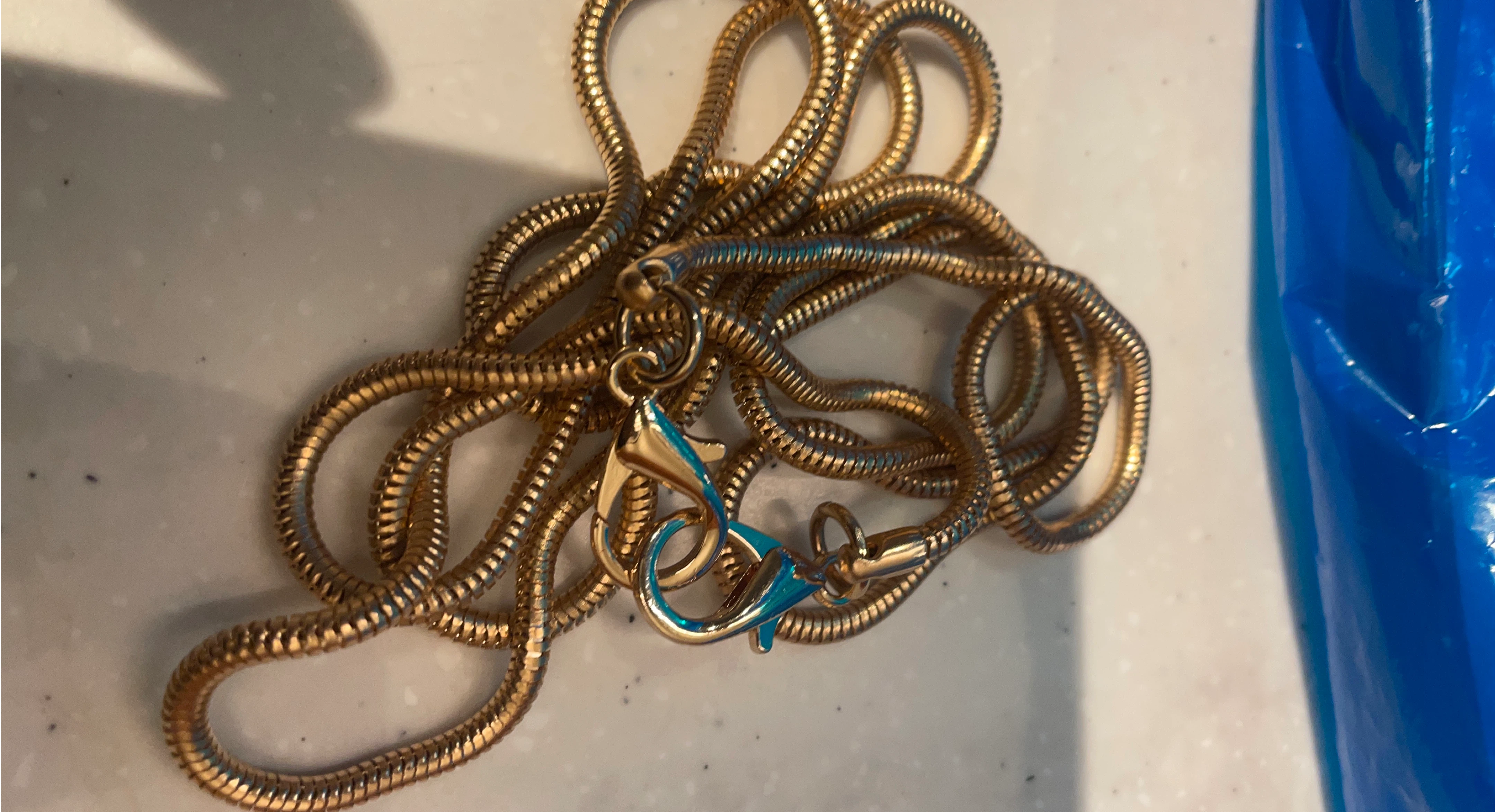 Gold Tone Snake Chain Necklace thumbnail