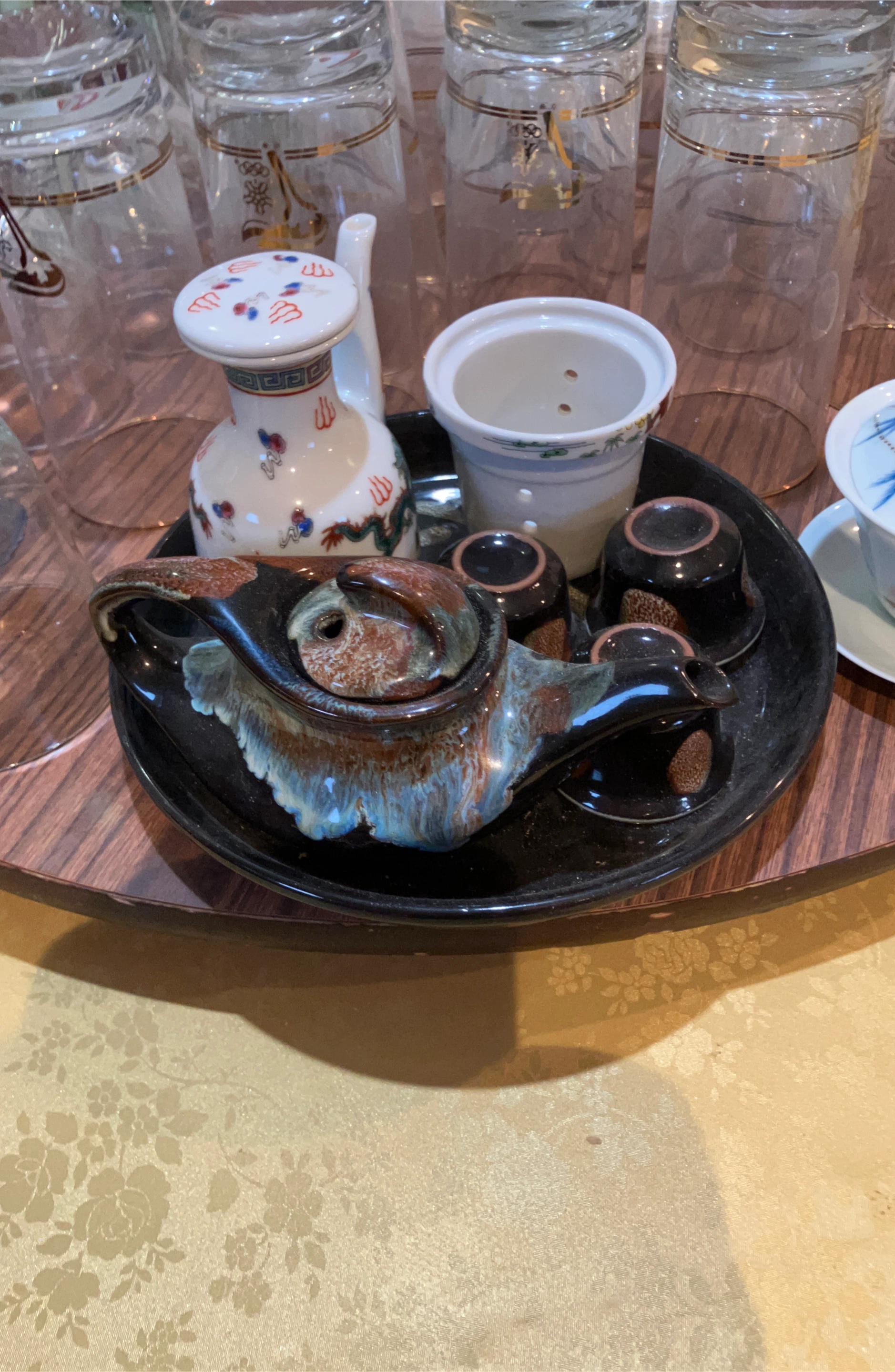 Ceramic Tea Set with Teapot and Cups