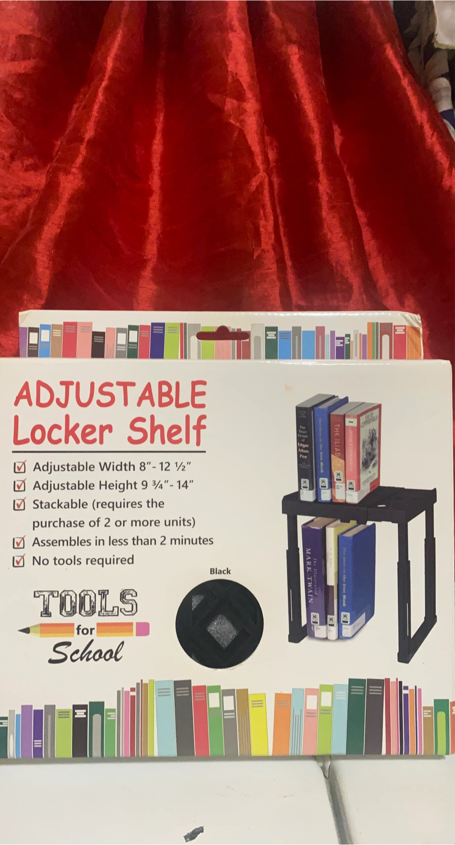 Adjustable Locker Shelf - Black
