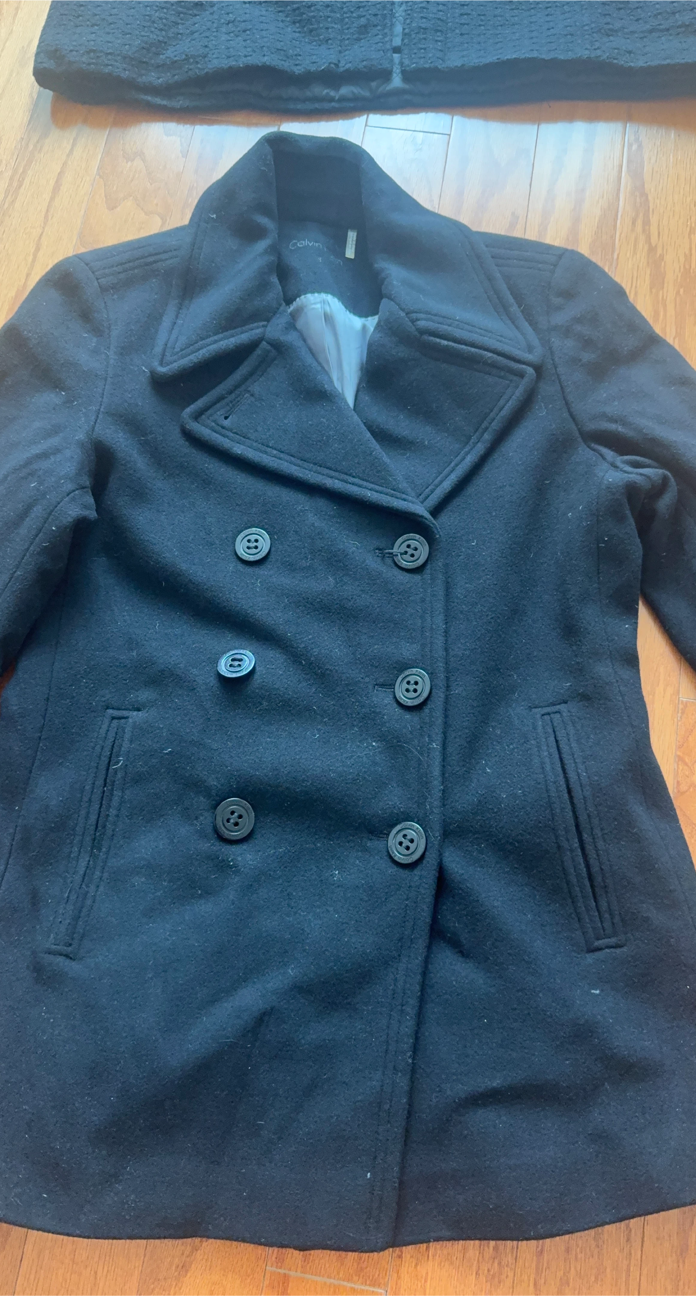 Calvin Klein Black Pea Coat thumbnail