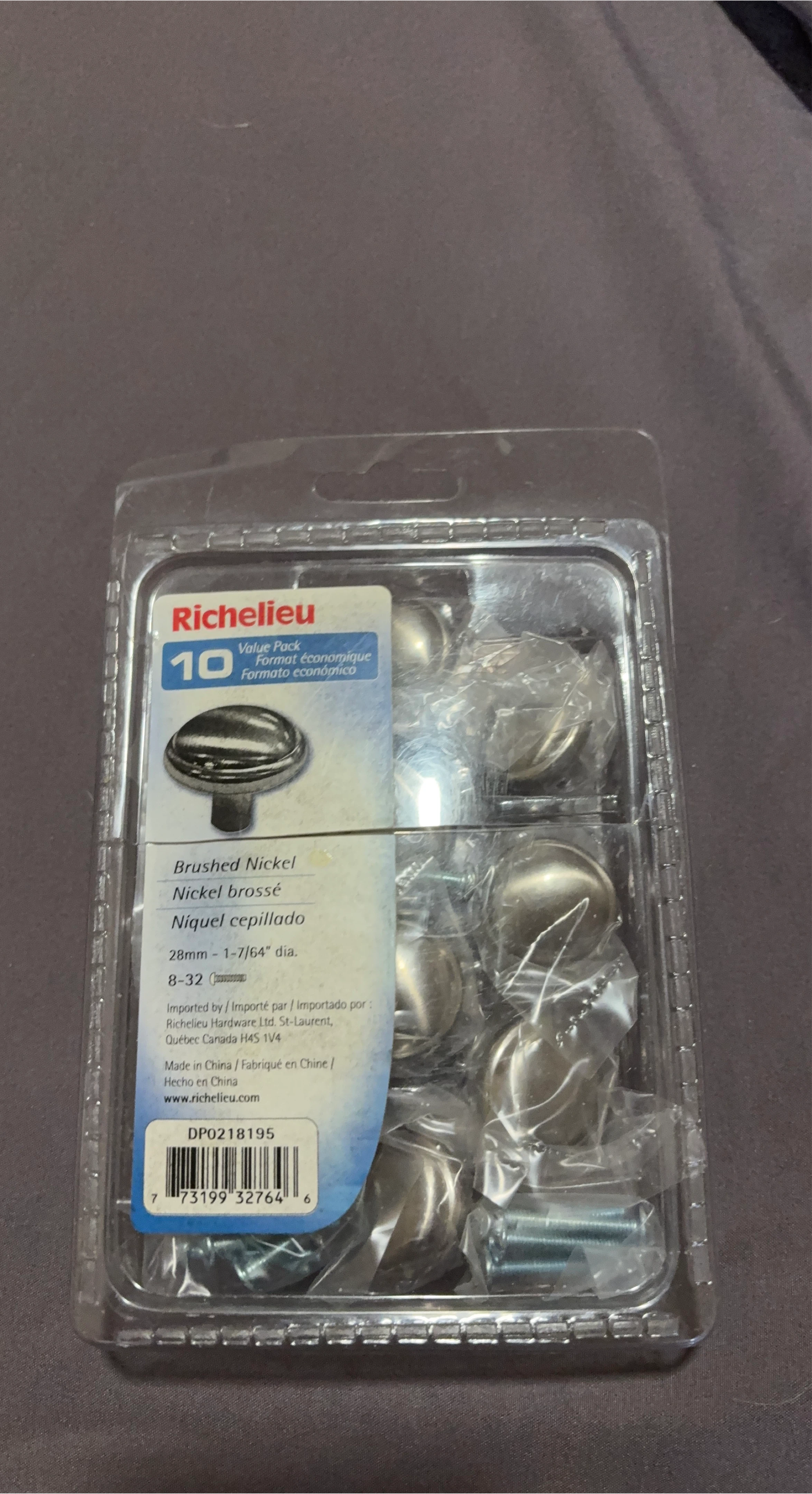 Richelieu Brushed Nickel Knobs - 10 Pack thumbnail