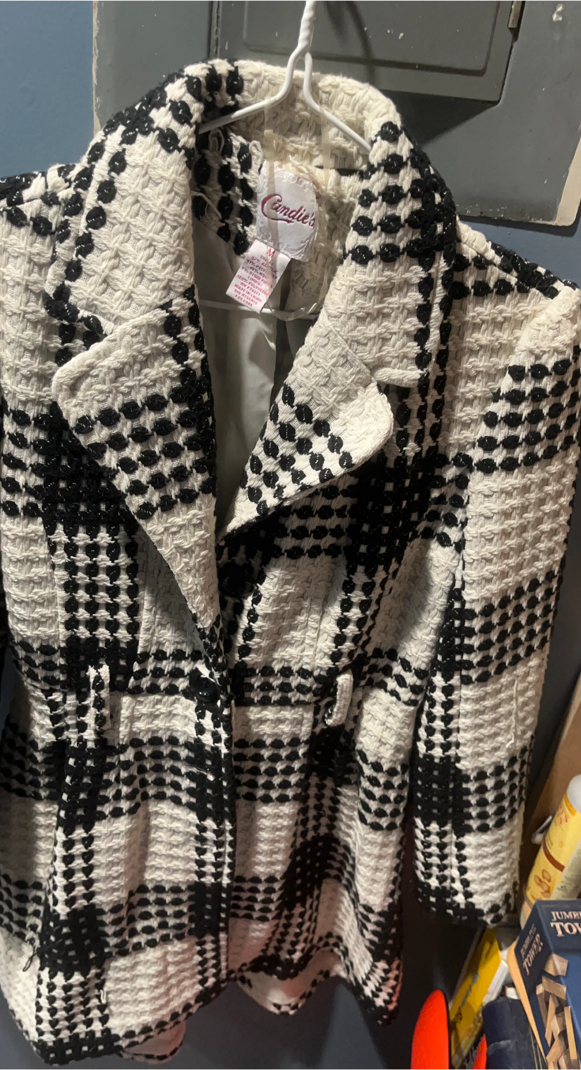 Candie's Black & White Coat - Size M image indicator(1)