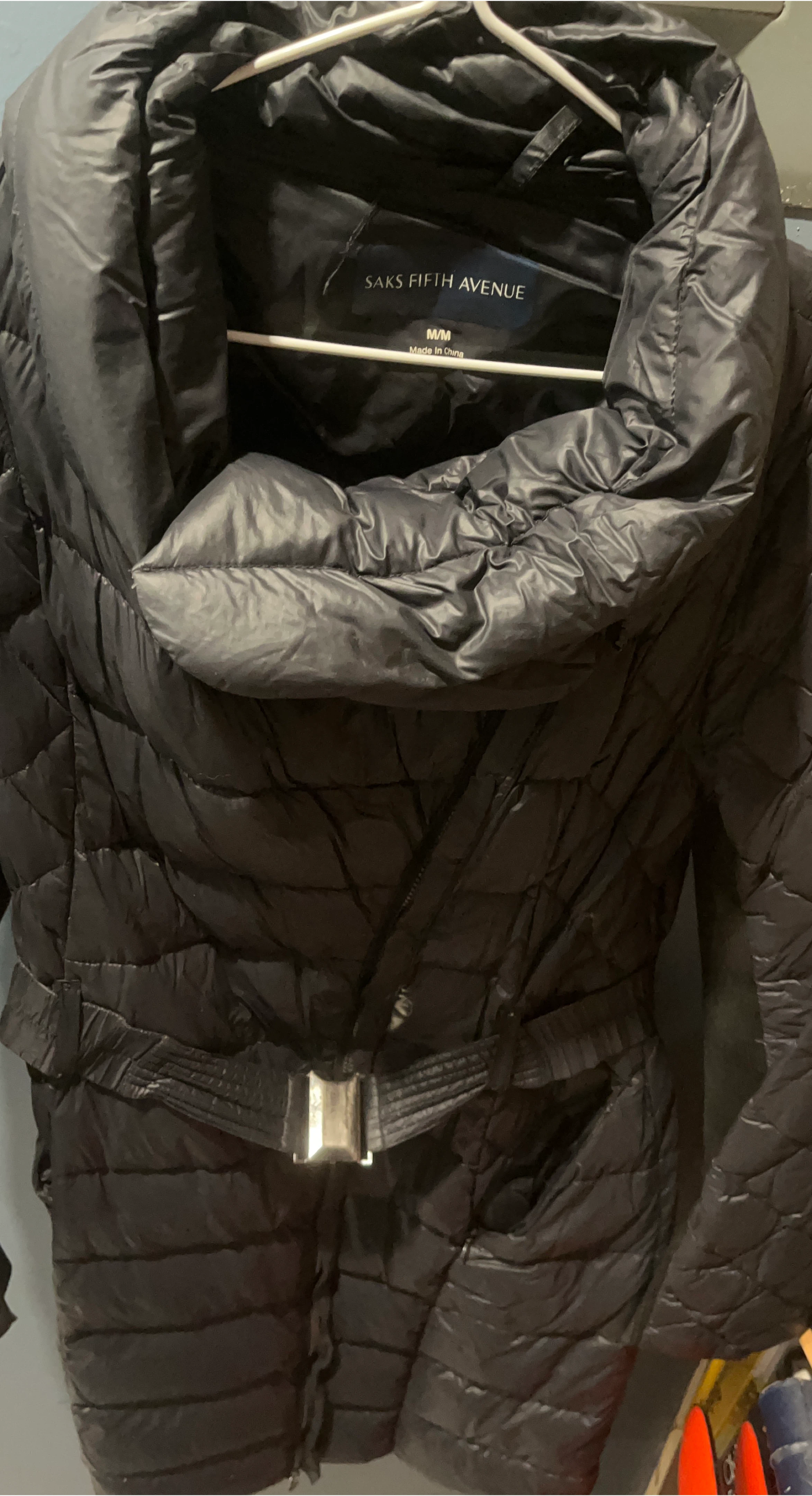 Saks Fifth Avenue Black Puffer Coat - Size M/M