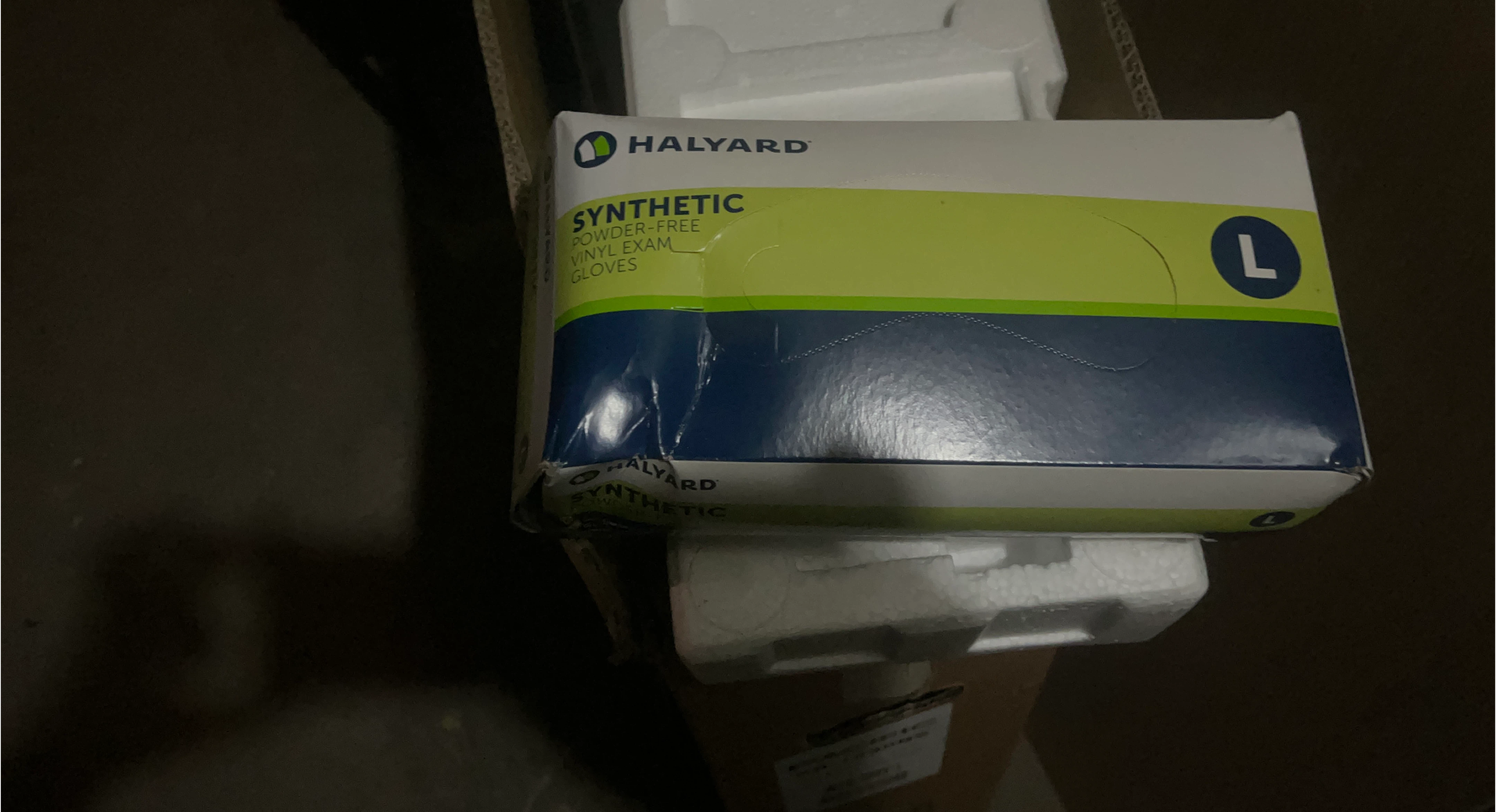 Halyard Synthetic Vinyl Exam Gloves - Size L
