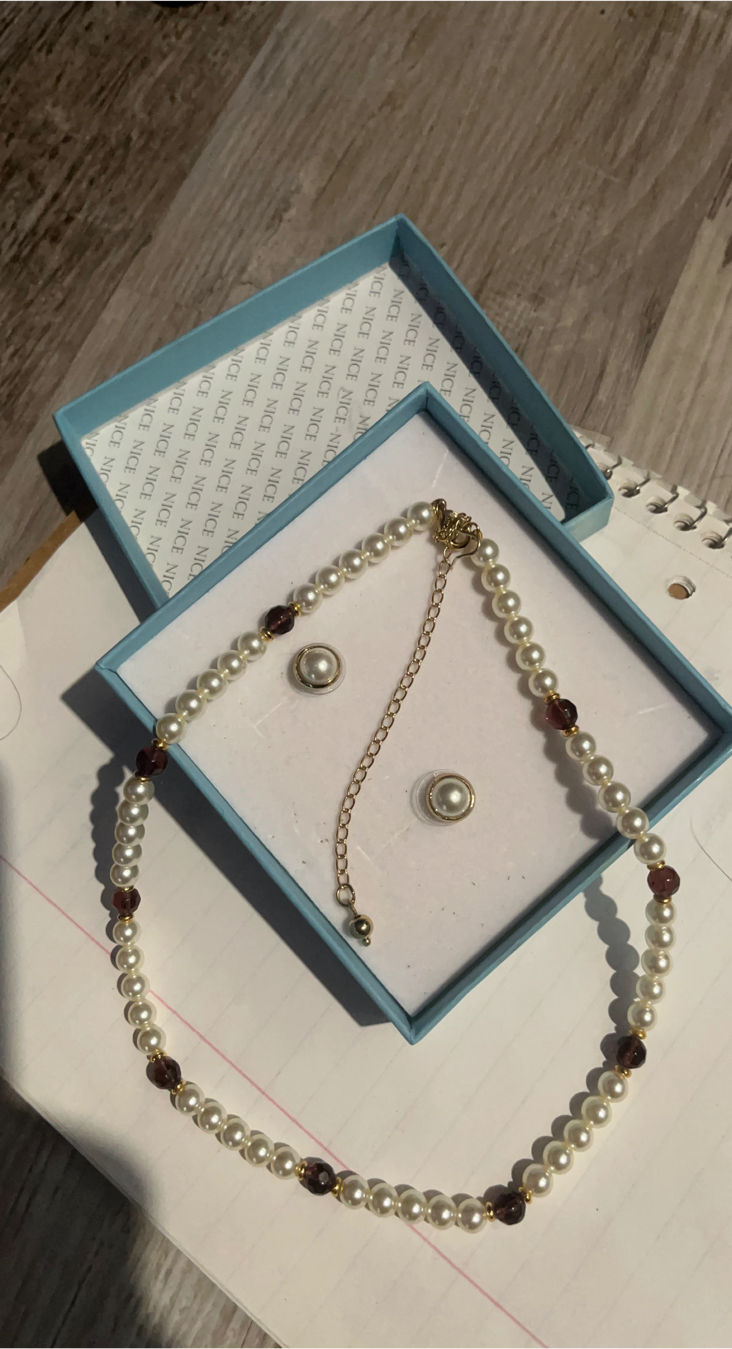 Pearl Necklace and Earring Set