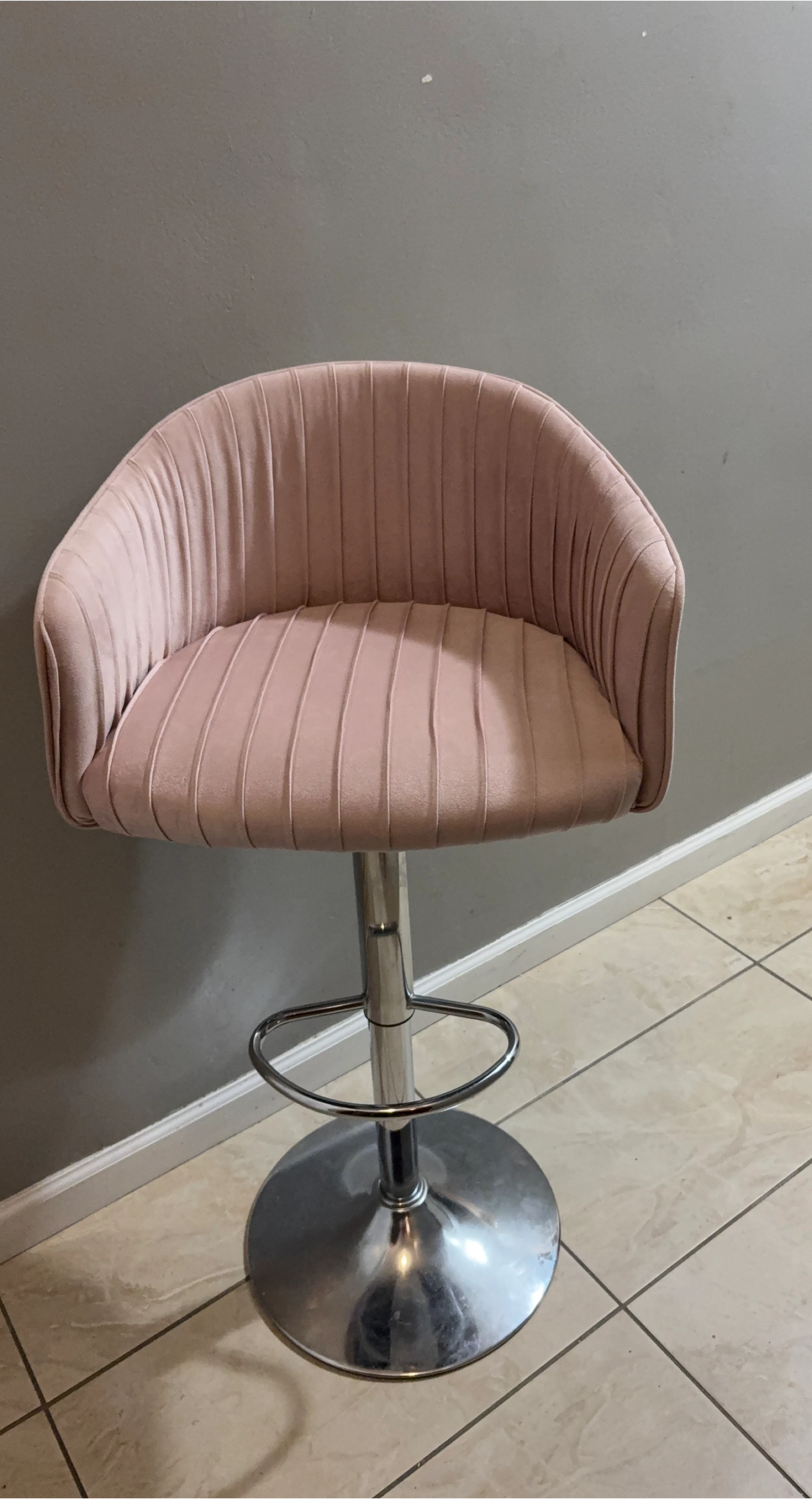 Pink Velvet Bar Stool