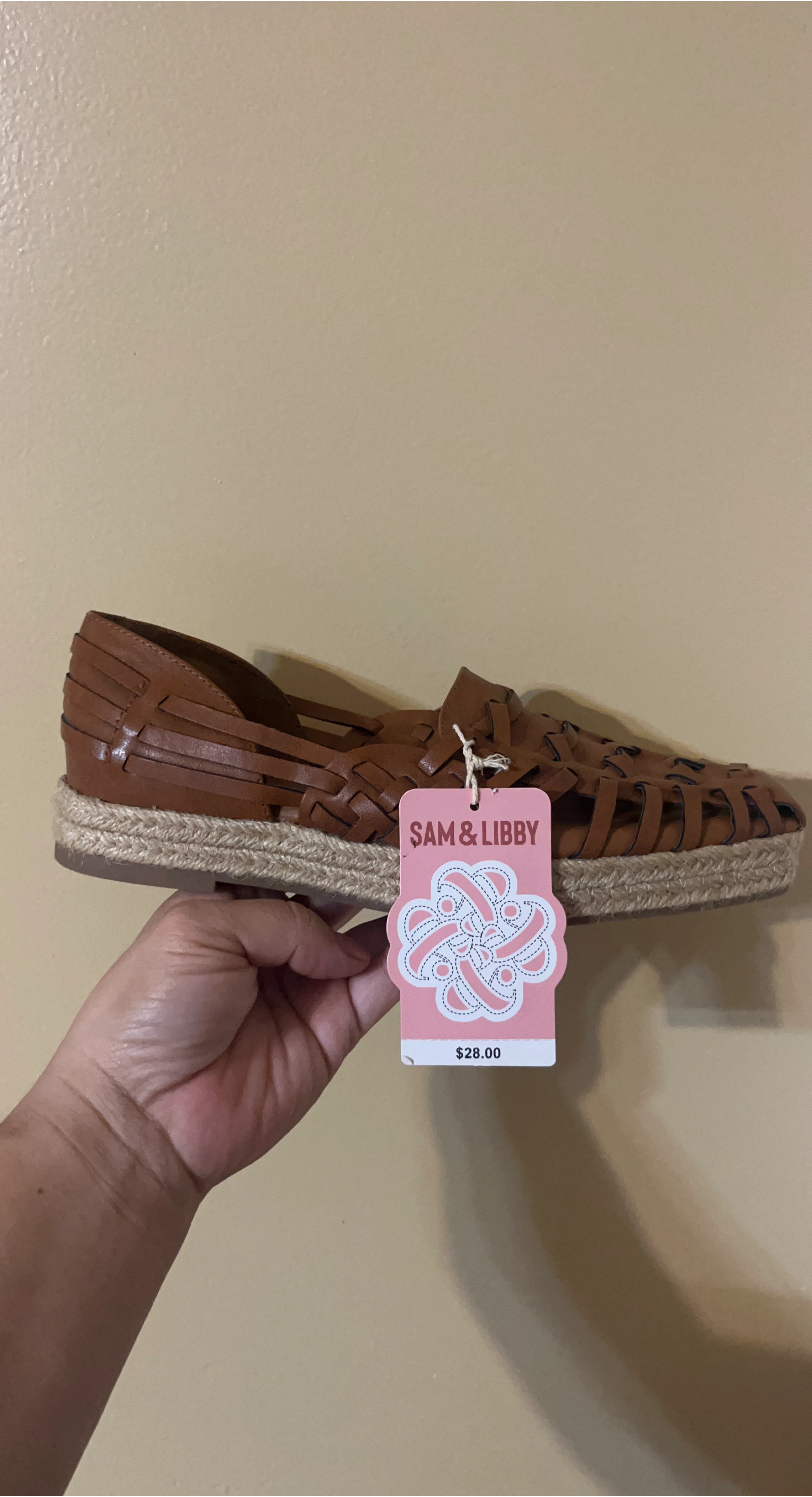 Sam & Libby Brown Woven Espadrille Platforms - Size 8 thumbnail