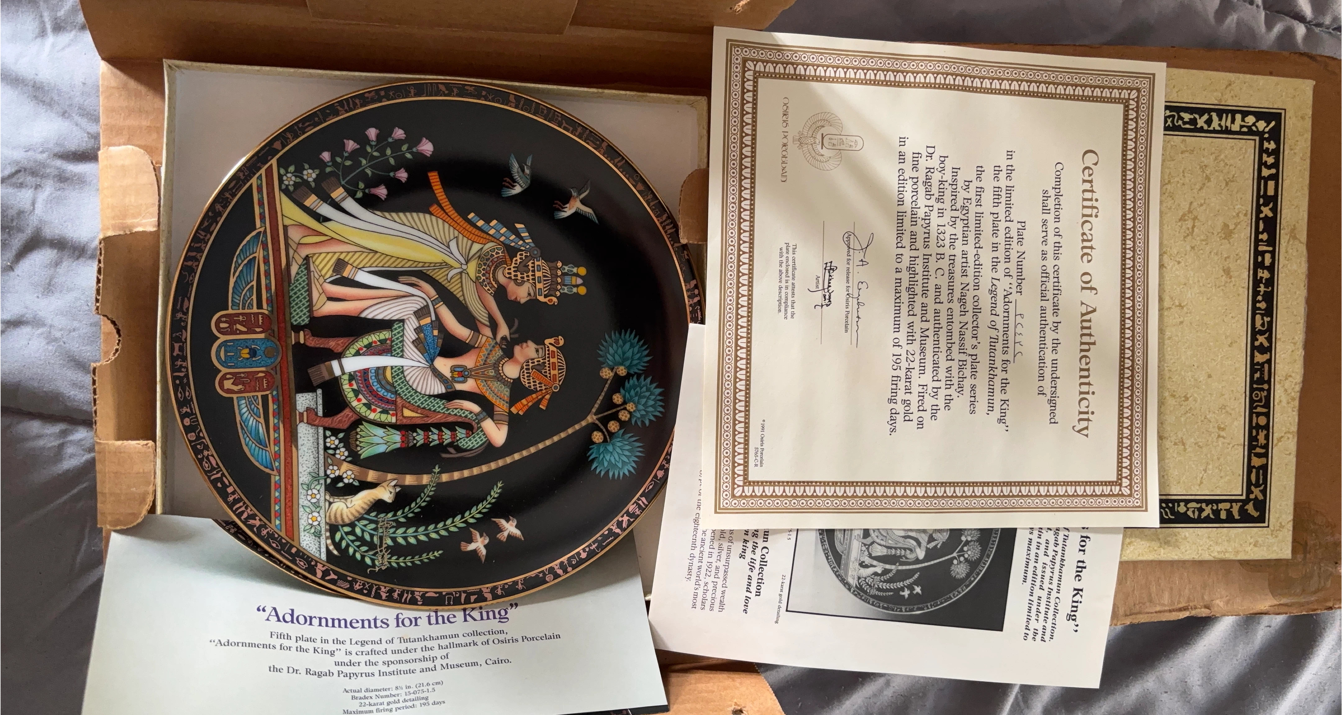 Osiris Porcelain "Adornments for the King" Plate