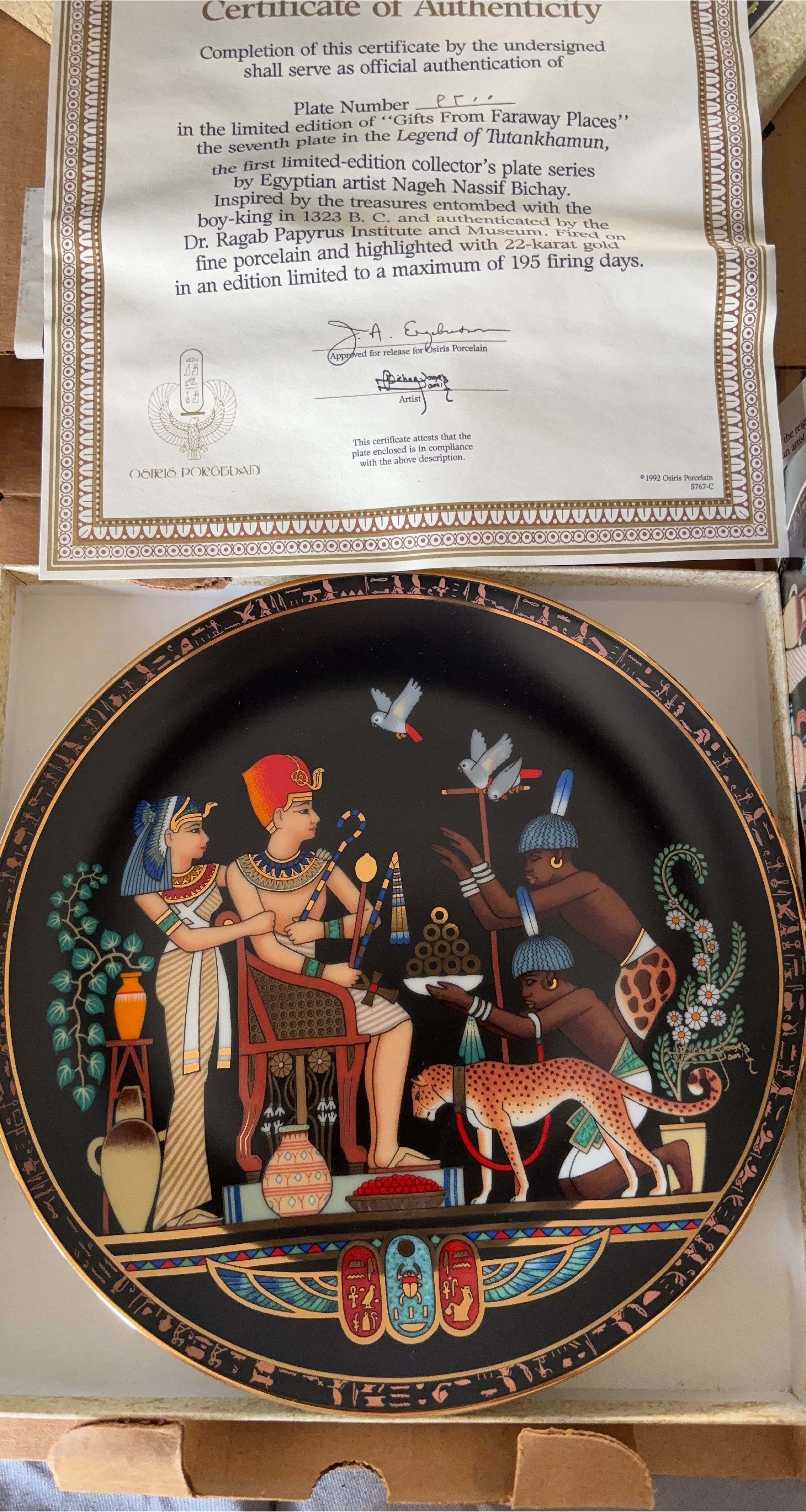 Osiris Porcelain 'Gifts From Faraway Places' Plate