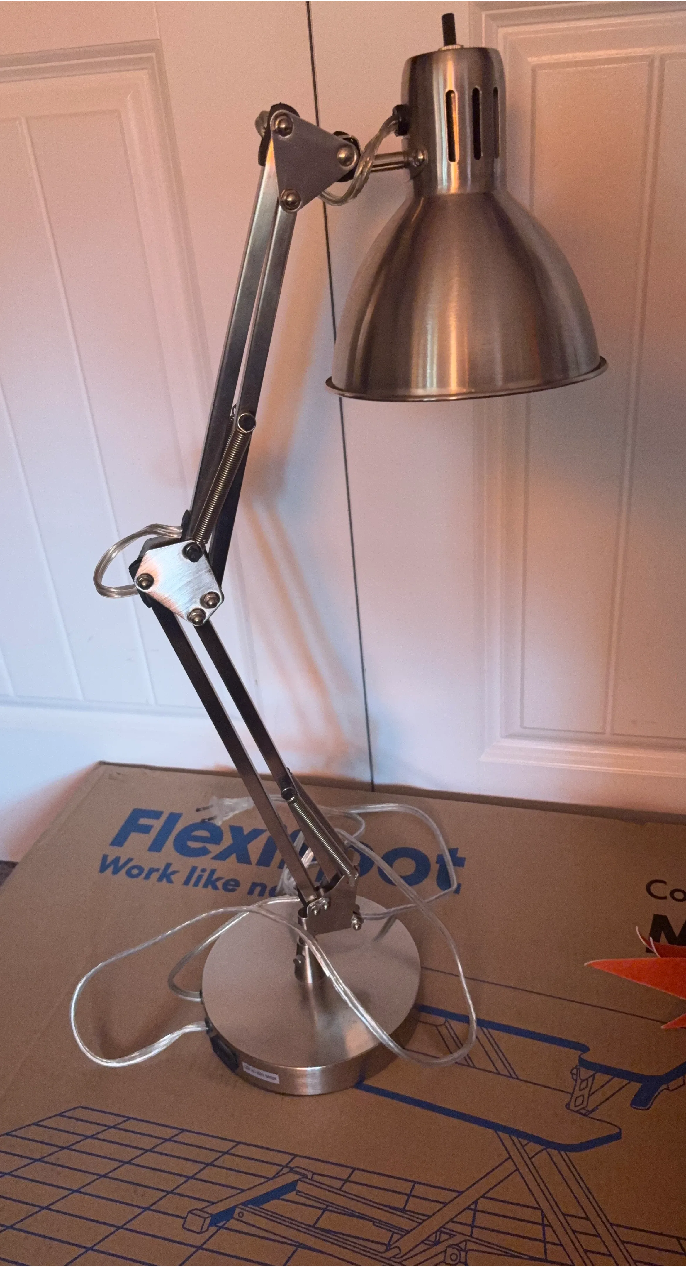 Adjustable Silver Desk Lamp