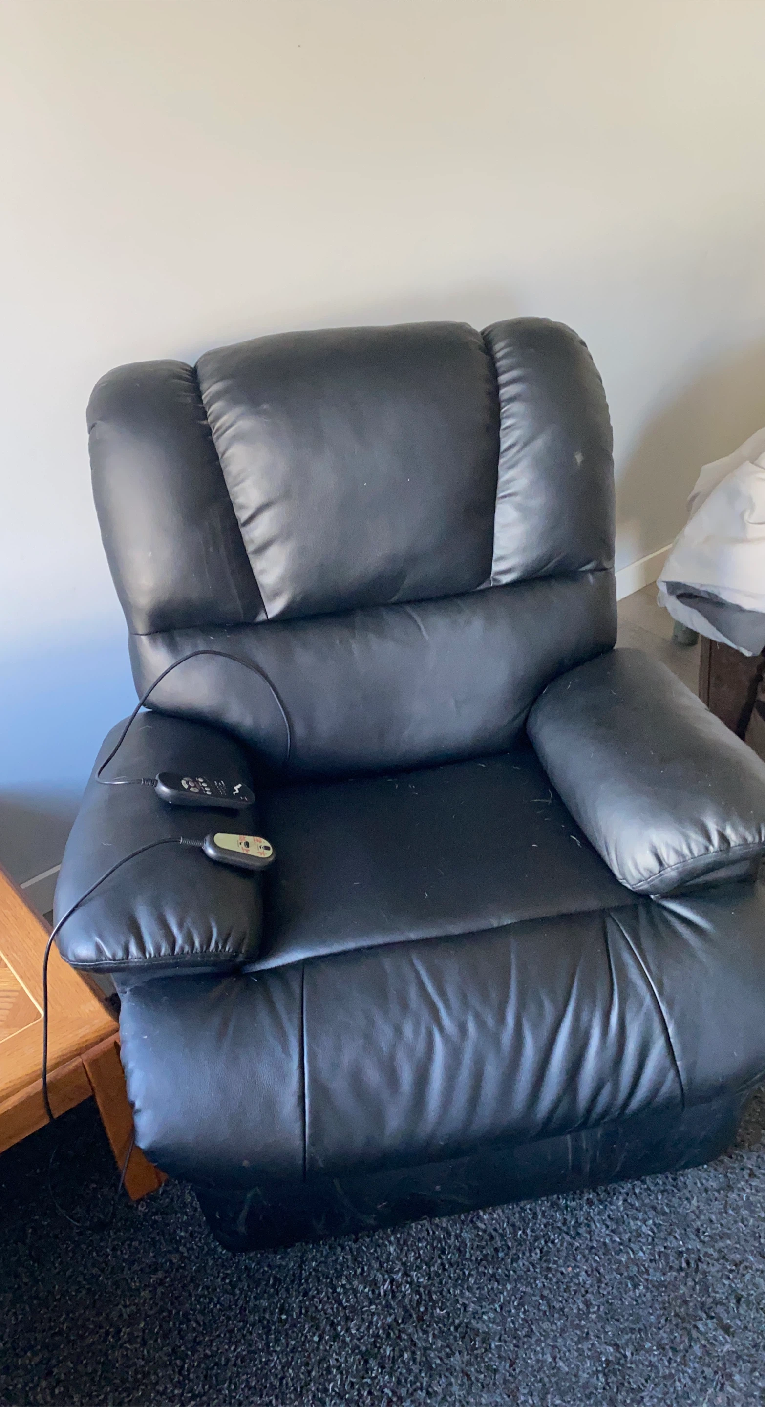 Black Leather Electric Massage Recliner Chair