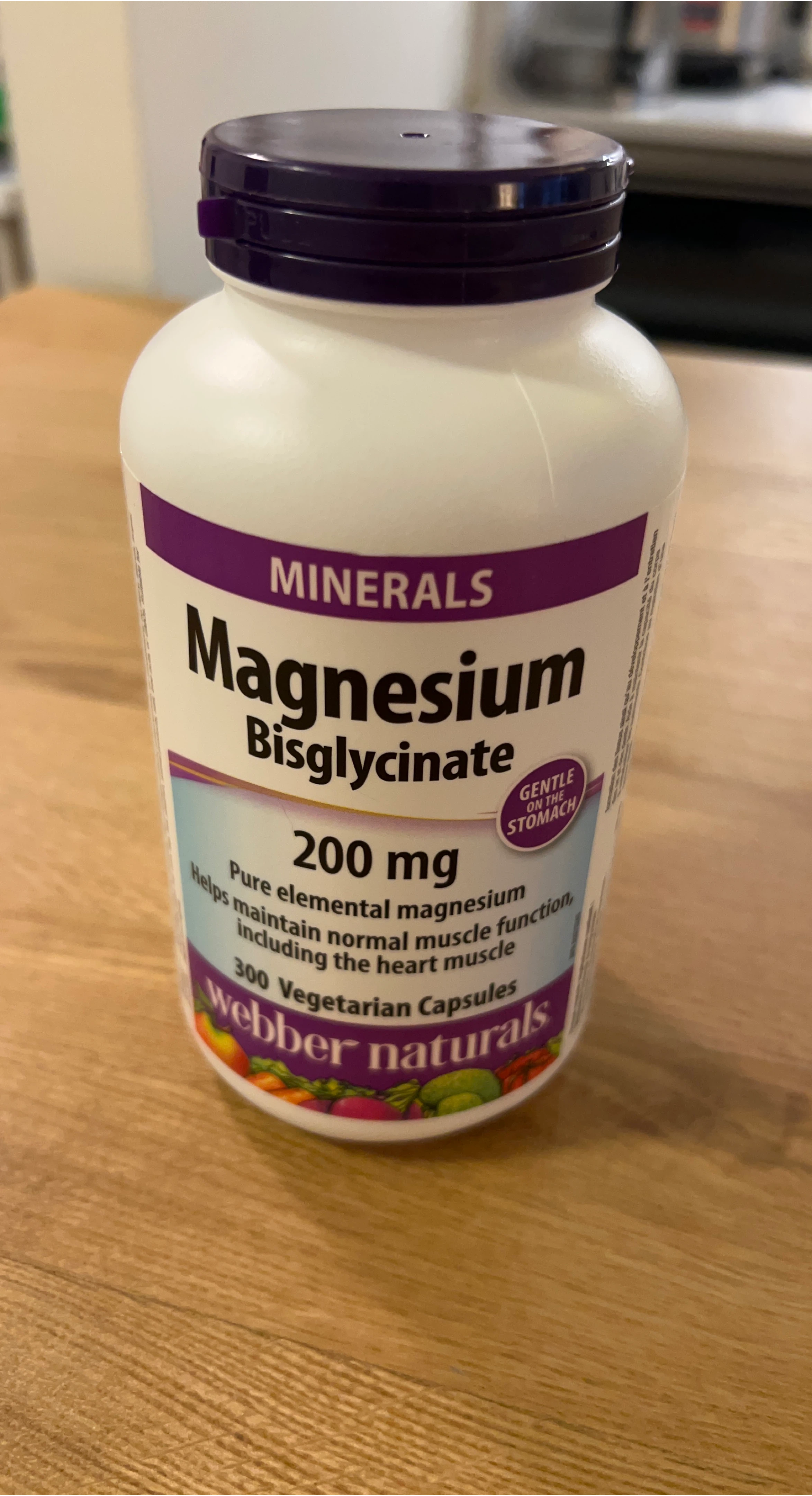 Webber Naturals Magnesium Bisglycinate 200mg, 300 Capsules image indicator(2)