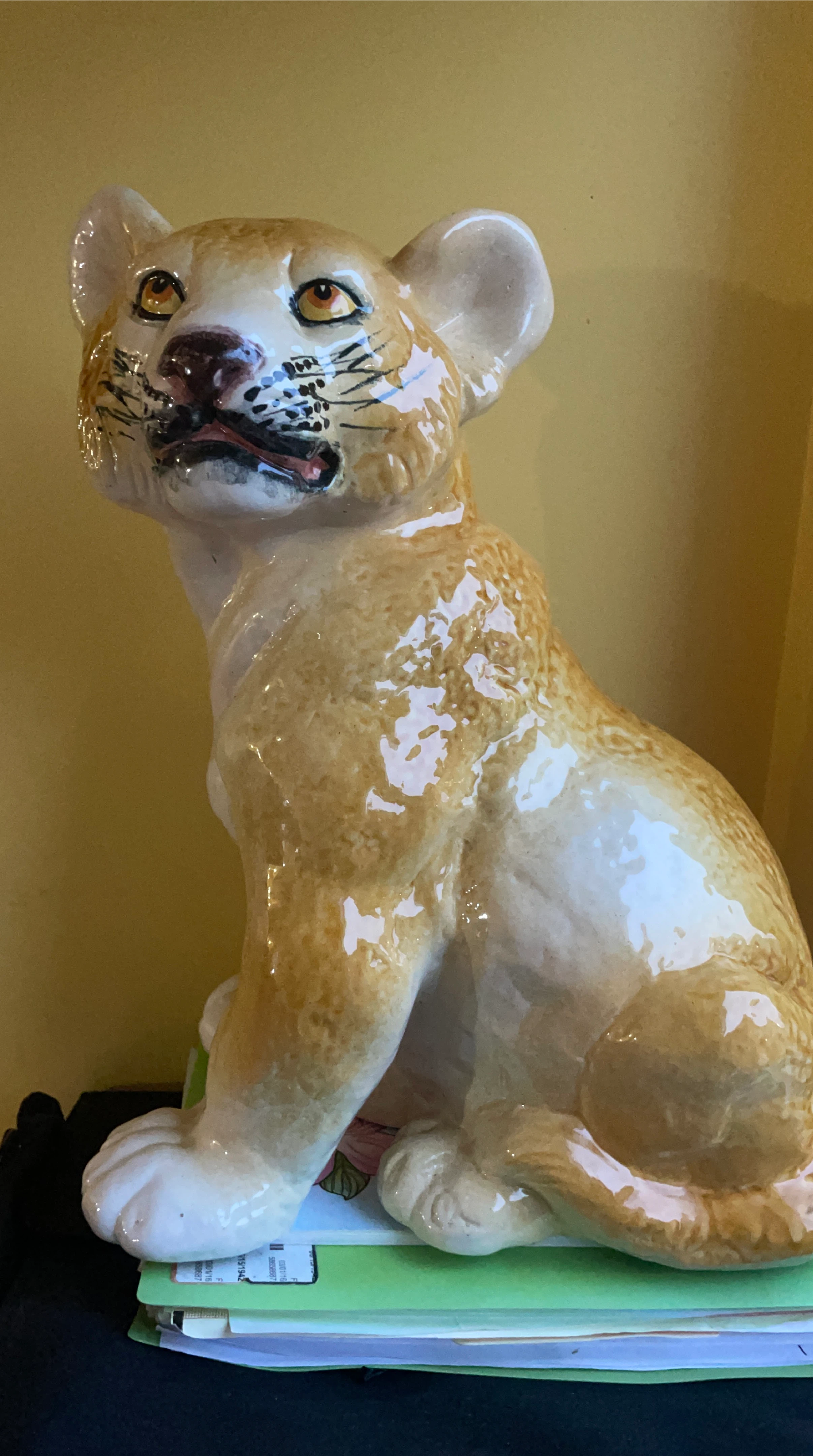 Ceramic Lion Cub Figurine