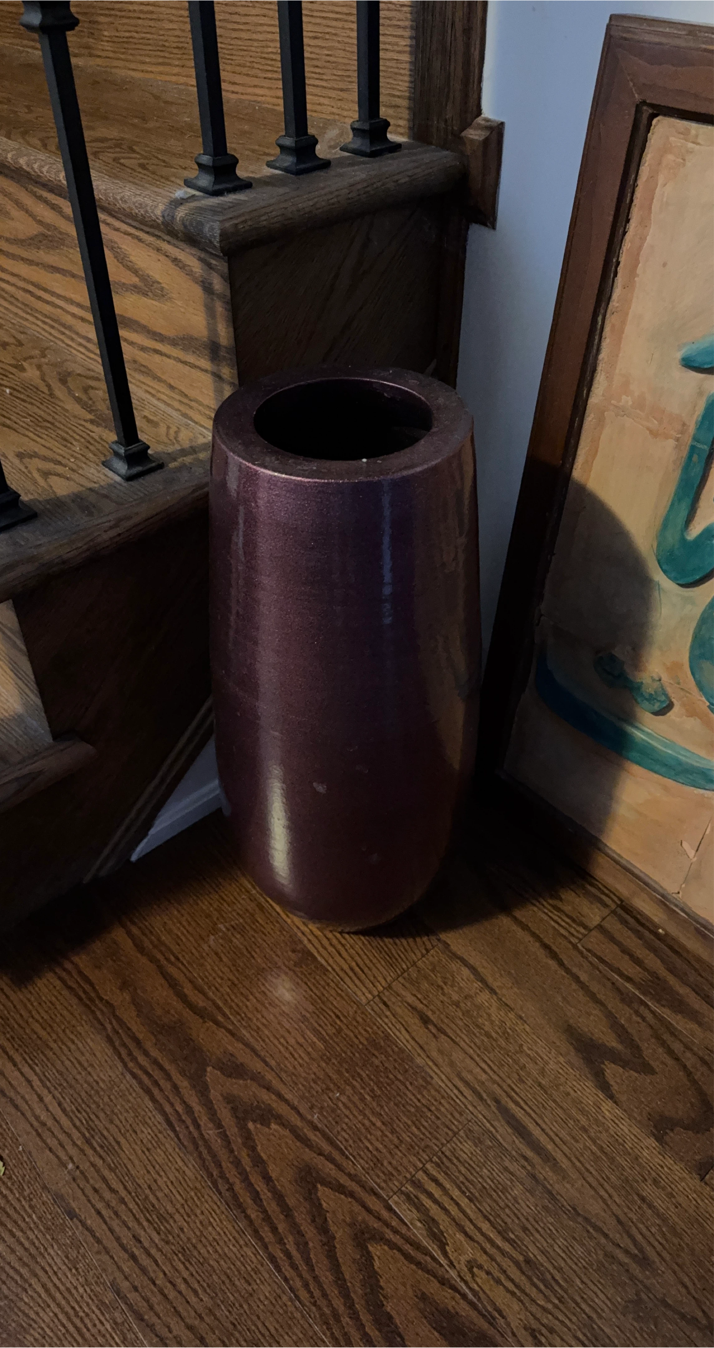 Large Metallic Plum Floor Vase
