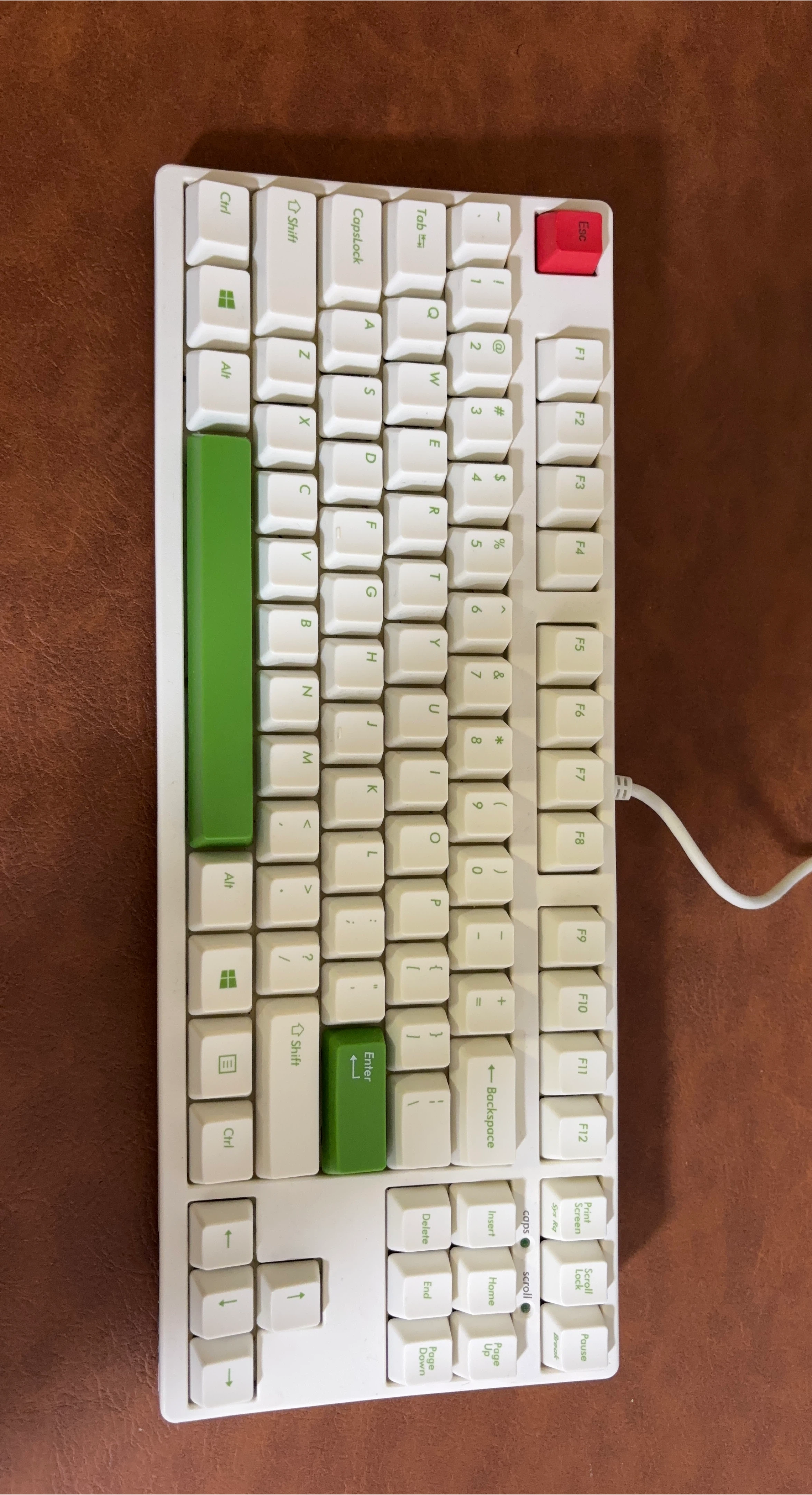 Filco brown switch Mechanical Keyboard - White and Green