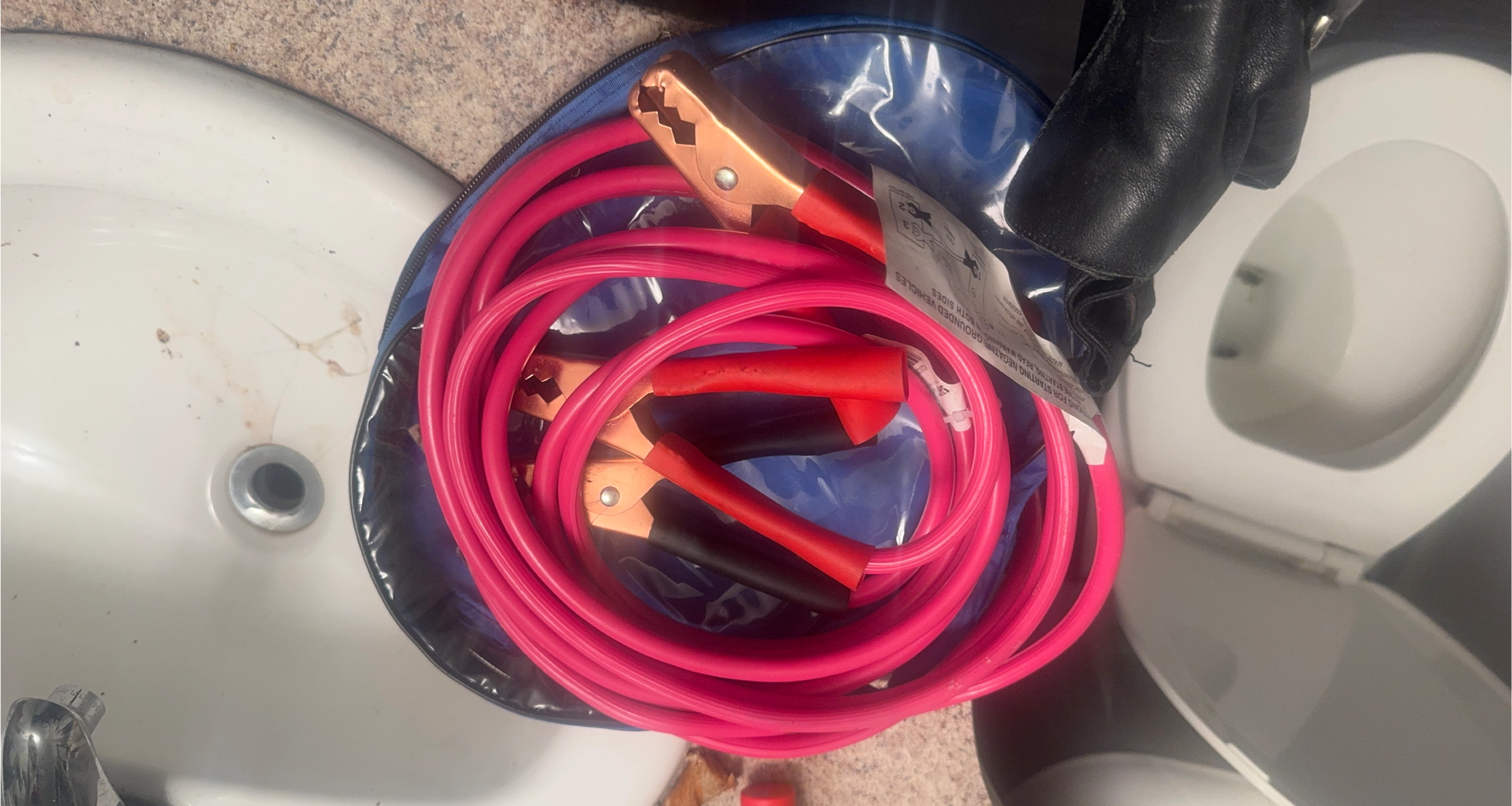 Hot pink Jump Cables