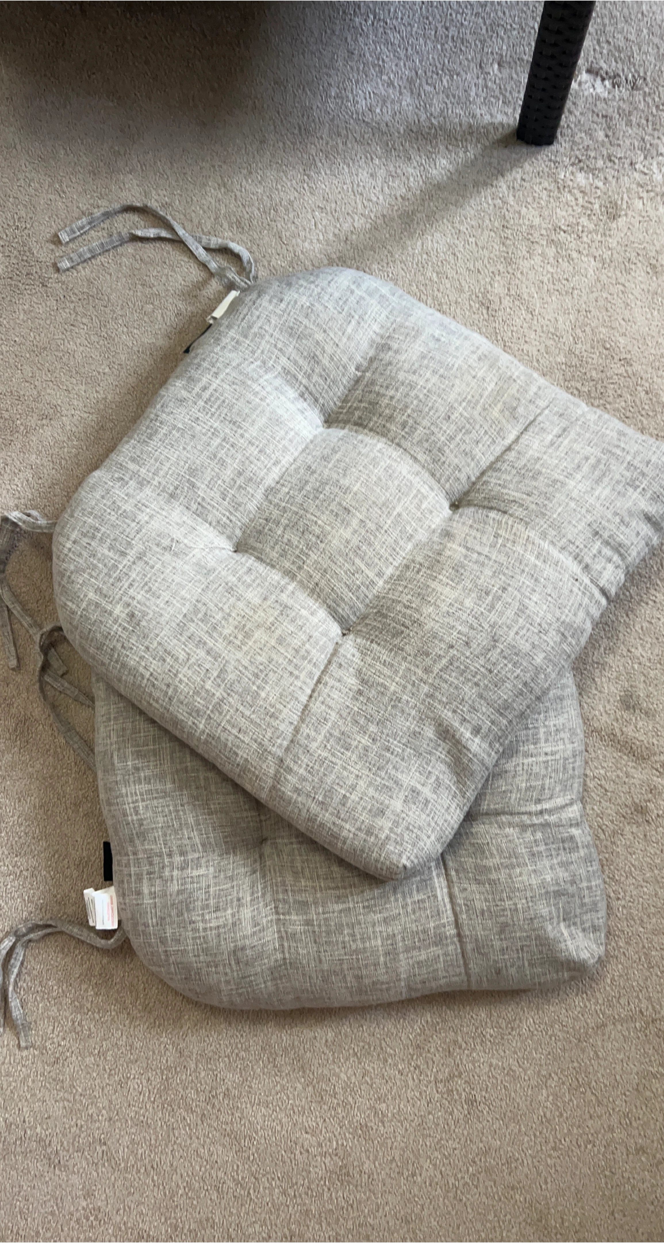 Tahari Home Grey Tufted Chair Cushions - Set of 2 thumbnail