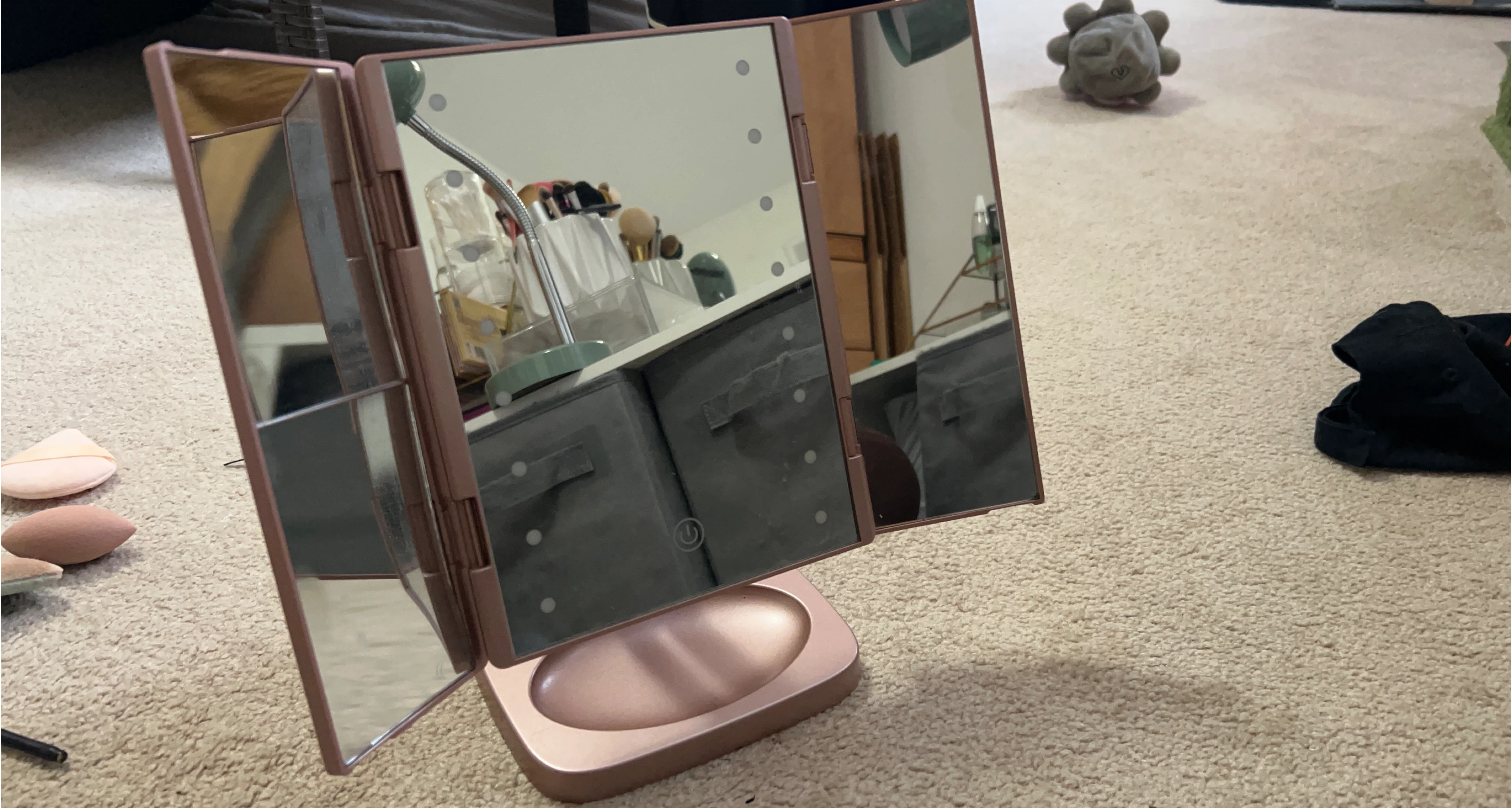 Conair Rose Gold Tri-Fold Lighted Vanity Mirror thumbnail
