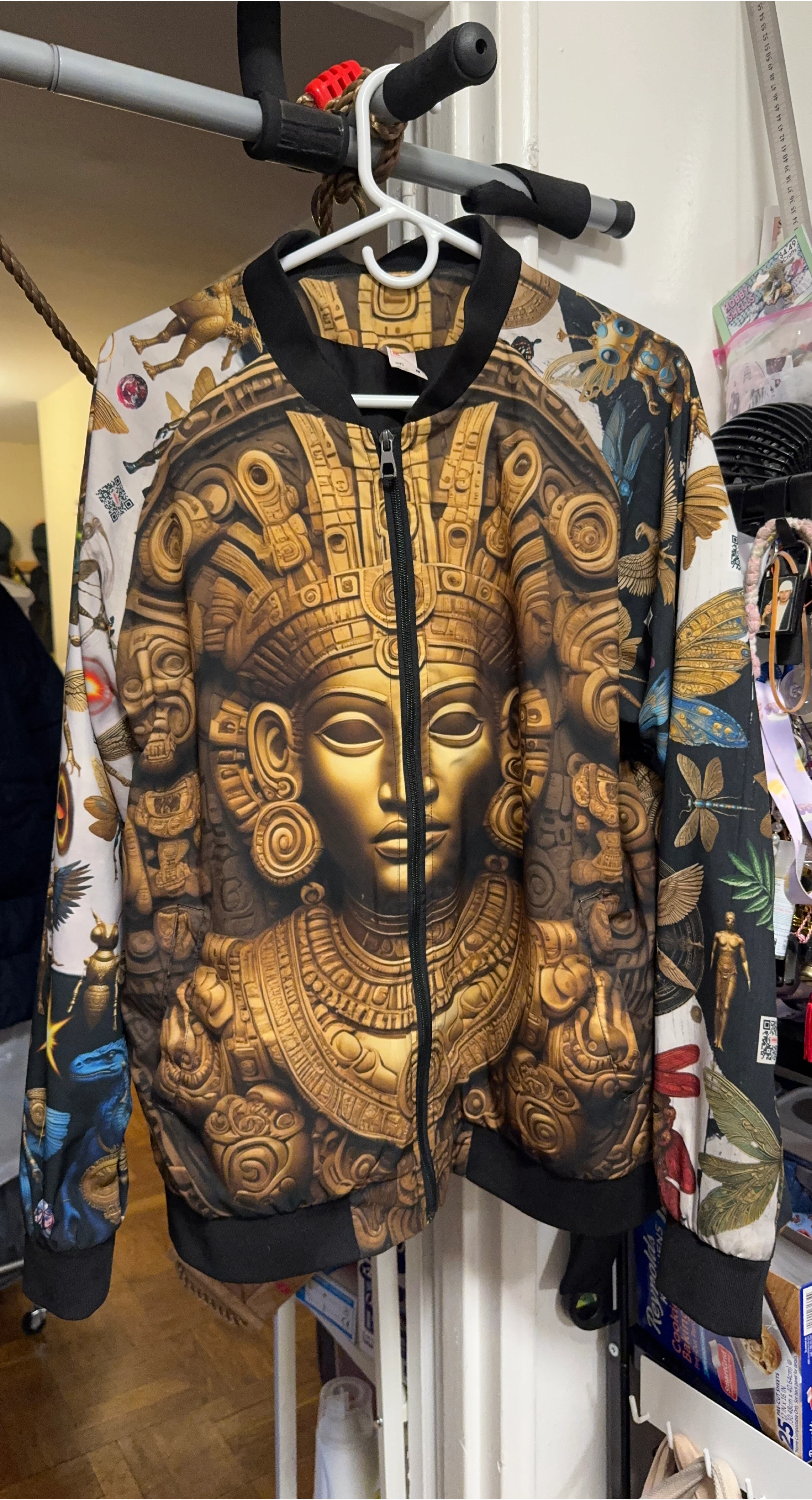 Aztec Print Bomber Jacket