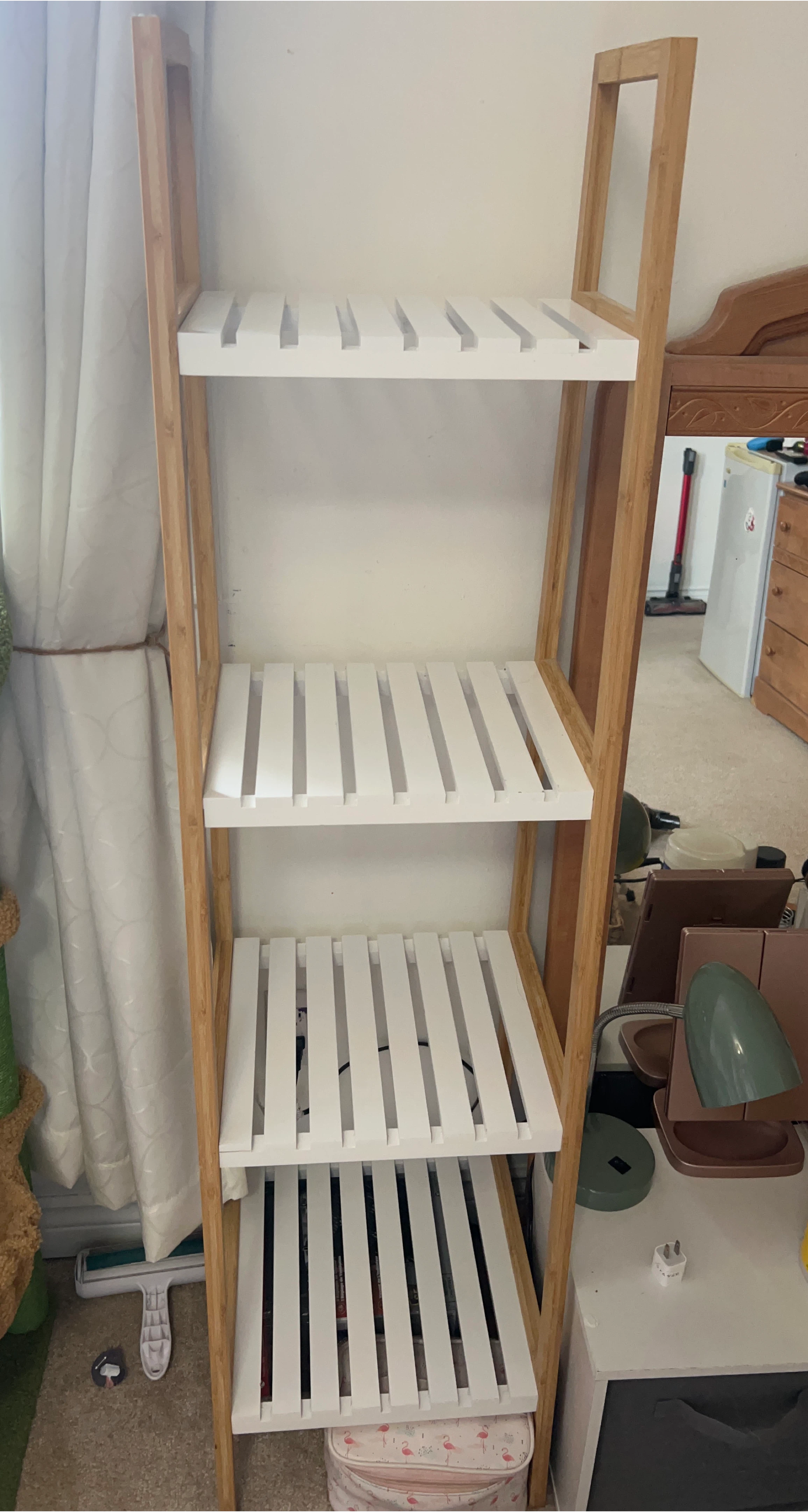White & Wood Ladder Shelf thumbnail