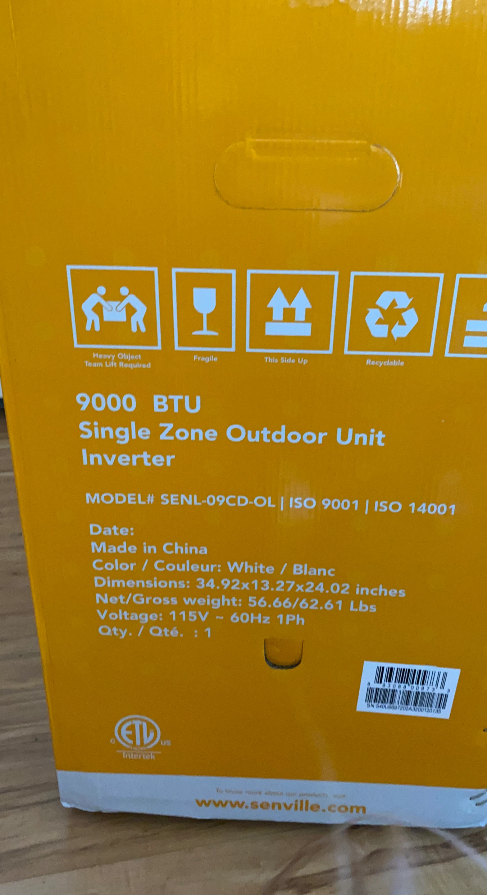Senville 9000 BTU Single Zone Outdoor Unit Inverter image indicator(2)