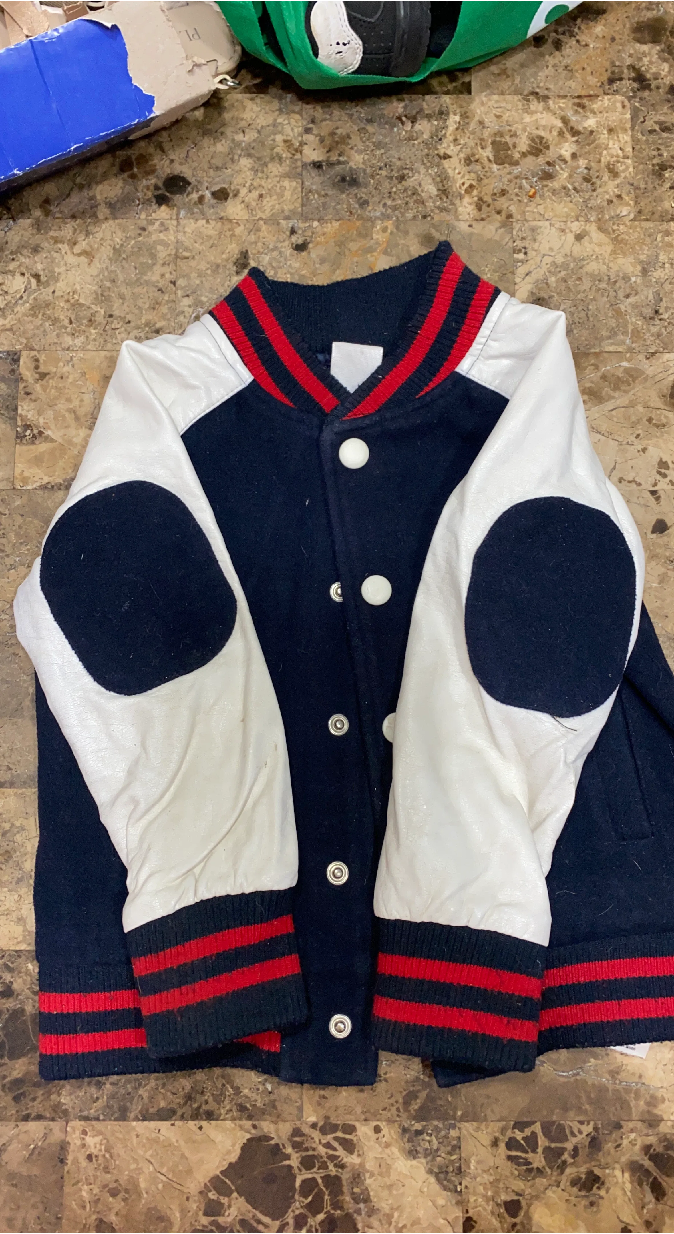 Kids Varsity Jacket - Navy