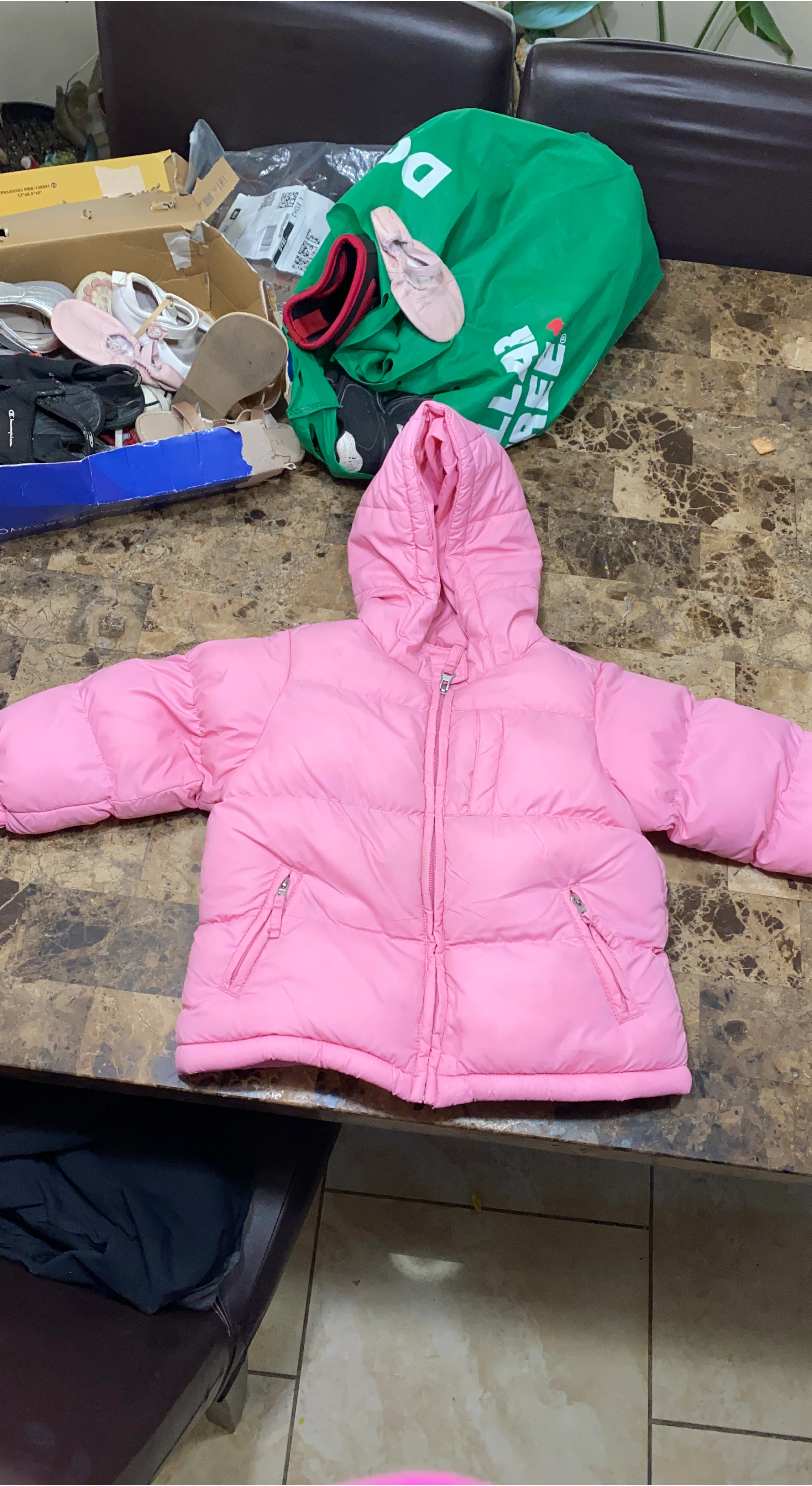 Pink Puffer Jacket 2T thumbnail
