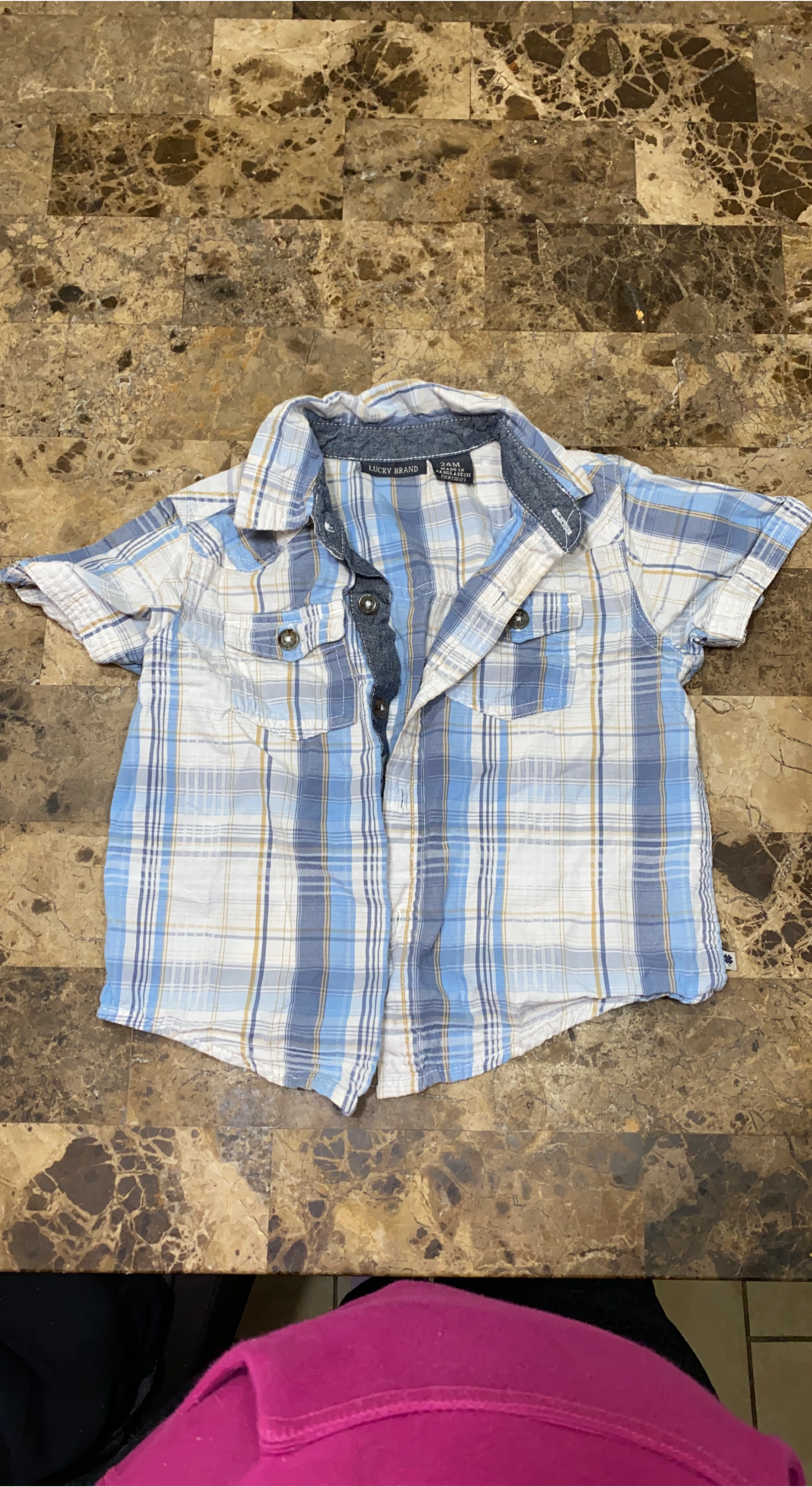 Lucky Brand Plaid Shirt - Size 24M thumbnail